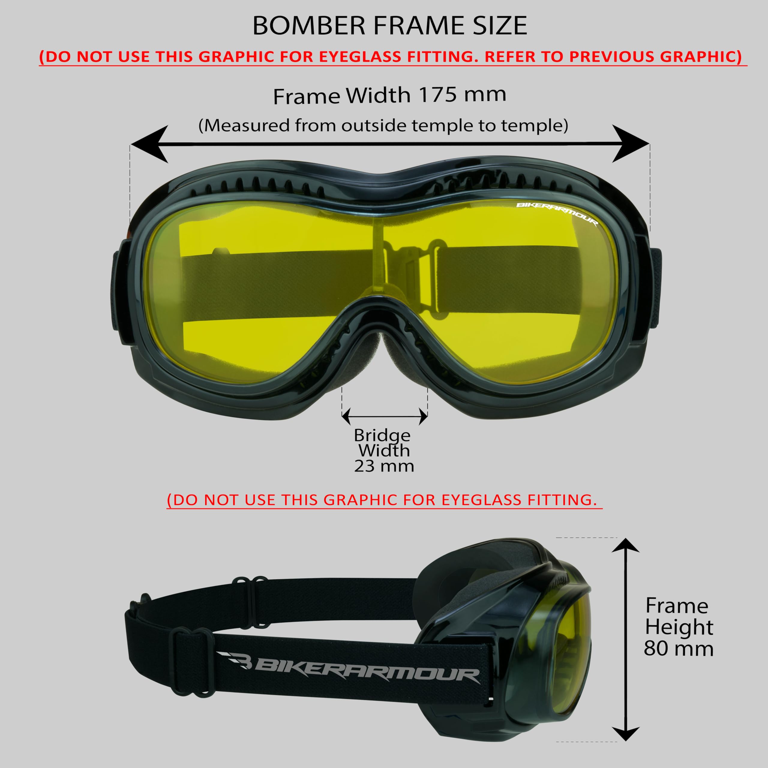Motorcycle Goggles Over Glasses - Safety Polycarbonate Lenses for Riding, Cycling & Outdoor Sports - Includes XL Microfiber Cleaning Case