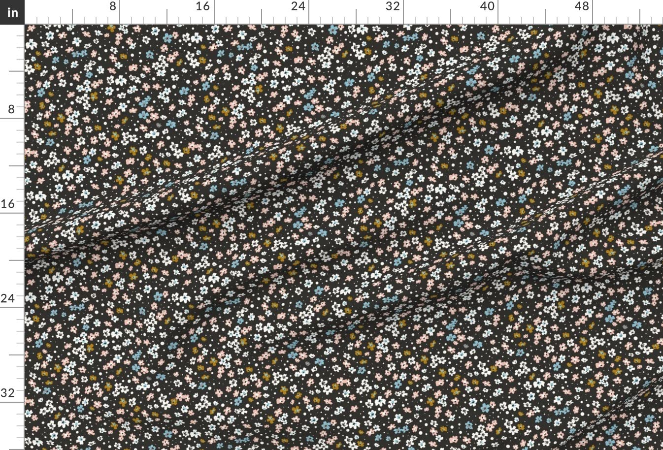 Boho Floral Meadow Black Velvet Upholstery Fabric by The Yard - Fleur Nature Print for Home Decor, Furniture & Apparel | Perfect for Curtains, Throw Pillows & Boho Chic Dresses