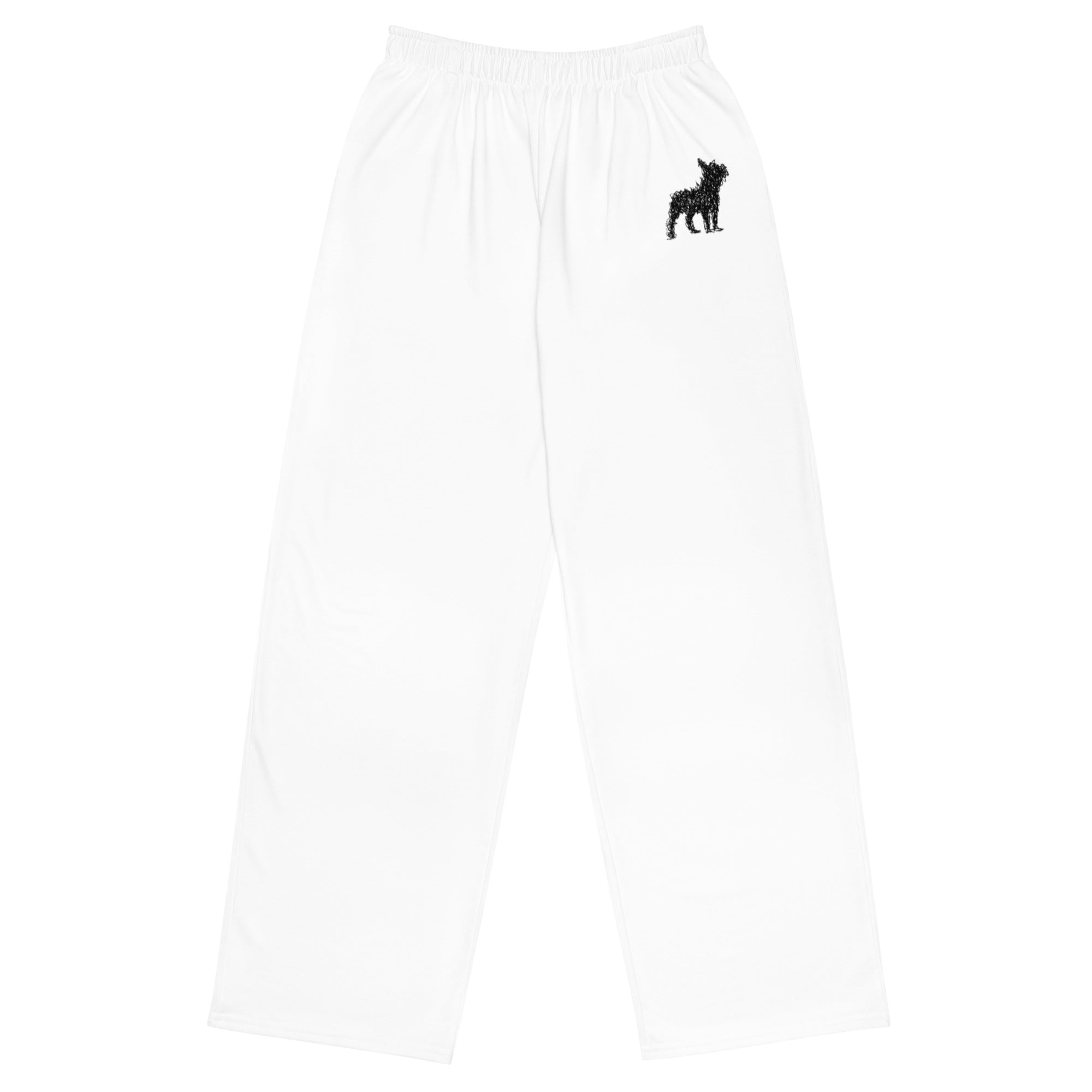 French Bulldog Print Unisex Wide Leg Lounge Pants - Comfortable & Stylish for Home, Yoga, and Casual Wear