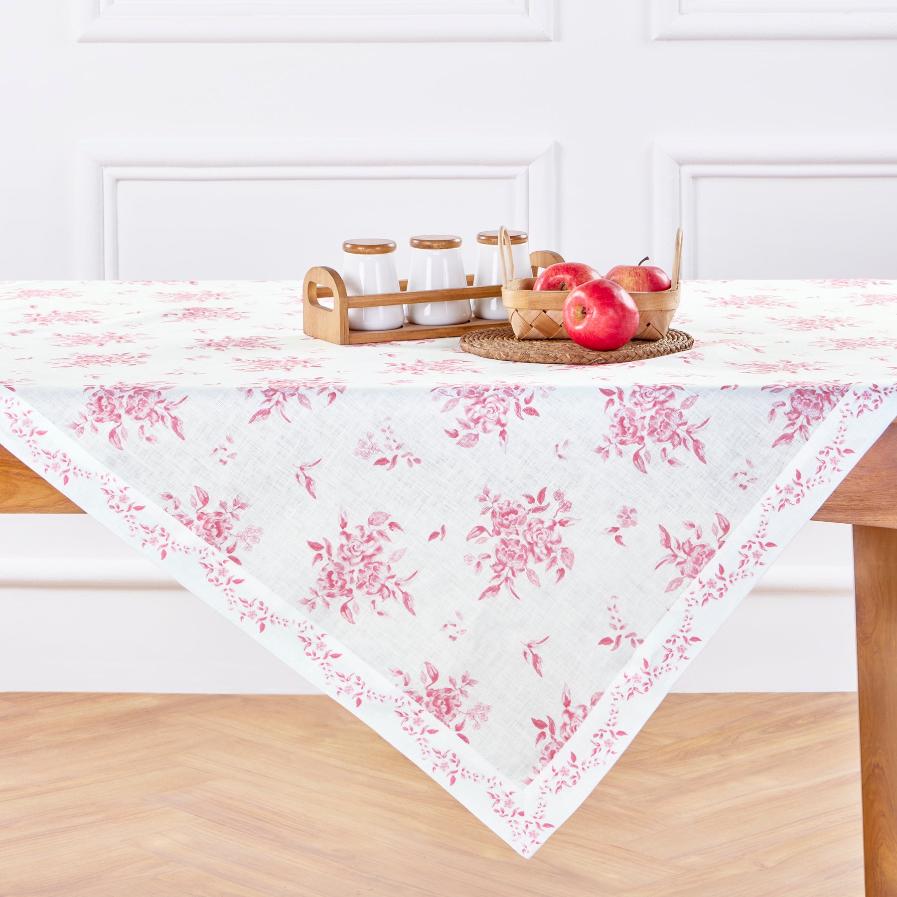 Jolie Fleur Table Throw - Elegant Floral Table Cover for Dining & Decor | Perfect for Weddings, Parties & Home Styling