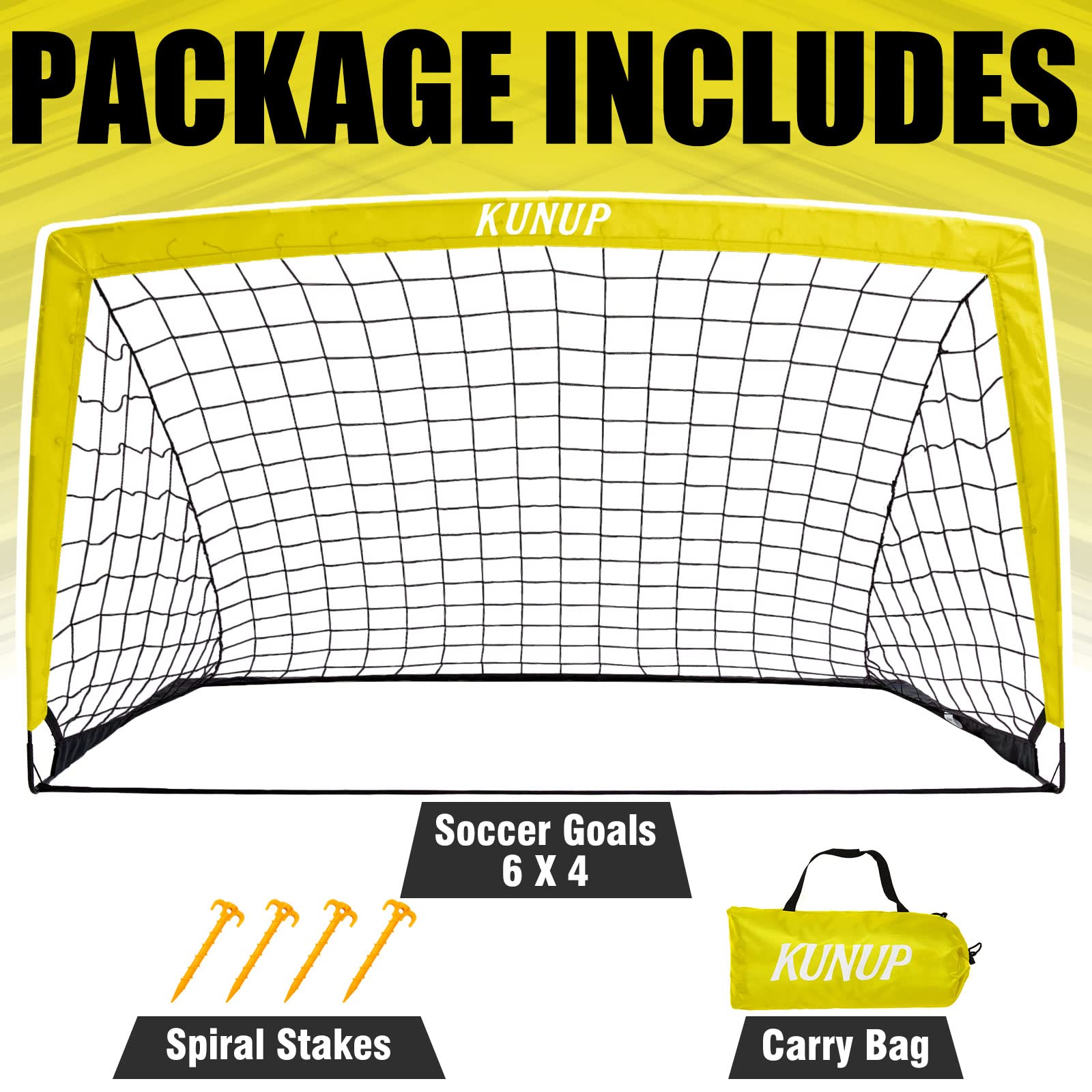 Foldable Soccer Goal for Kids & Adults - 5x3, 6x4, 9x5 FT Portable Soccer Net with Carrying Bag - Perfect for Backyard Practice, Youth Training & Outdoor Sports Games