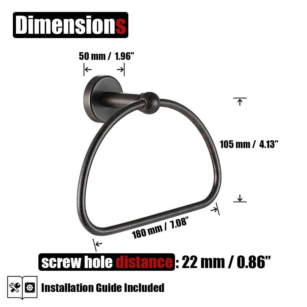 Oil Rubbed Bronze Towel Ring - 7
