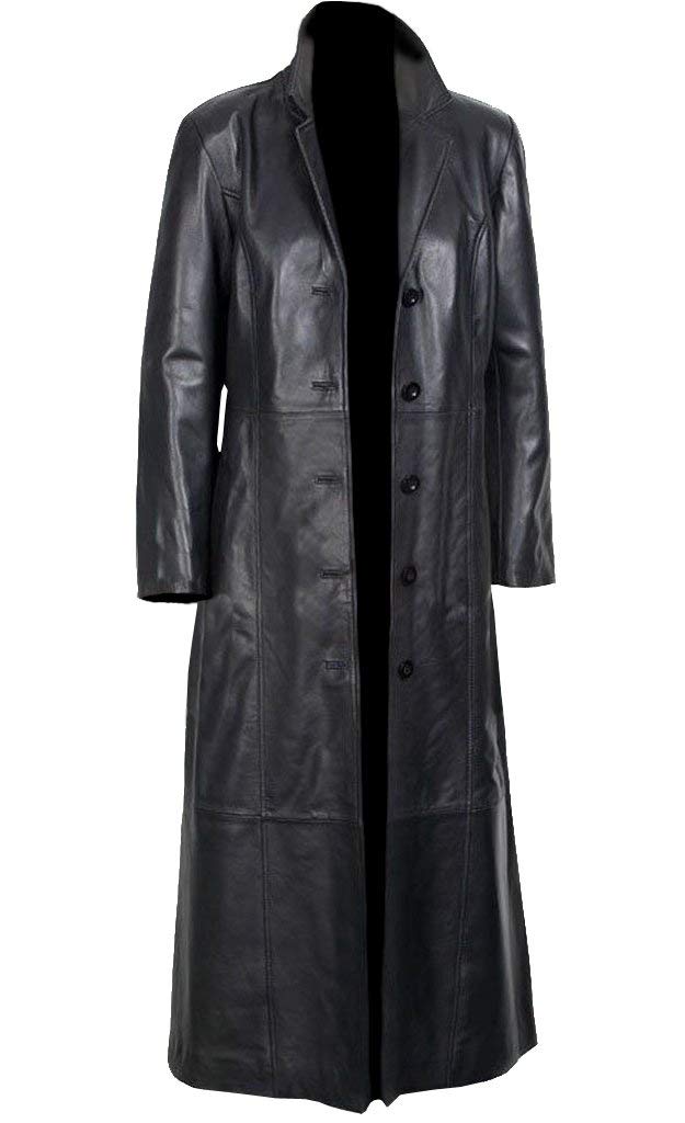 Premium Genuine Sheepskin Women's Long Black Glossy Leather Coat - Custom Sizes Available | Elegant Winter Outerwear for Cold Weather & Formal Occasions