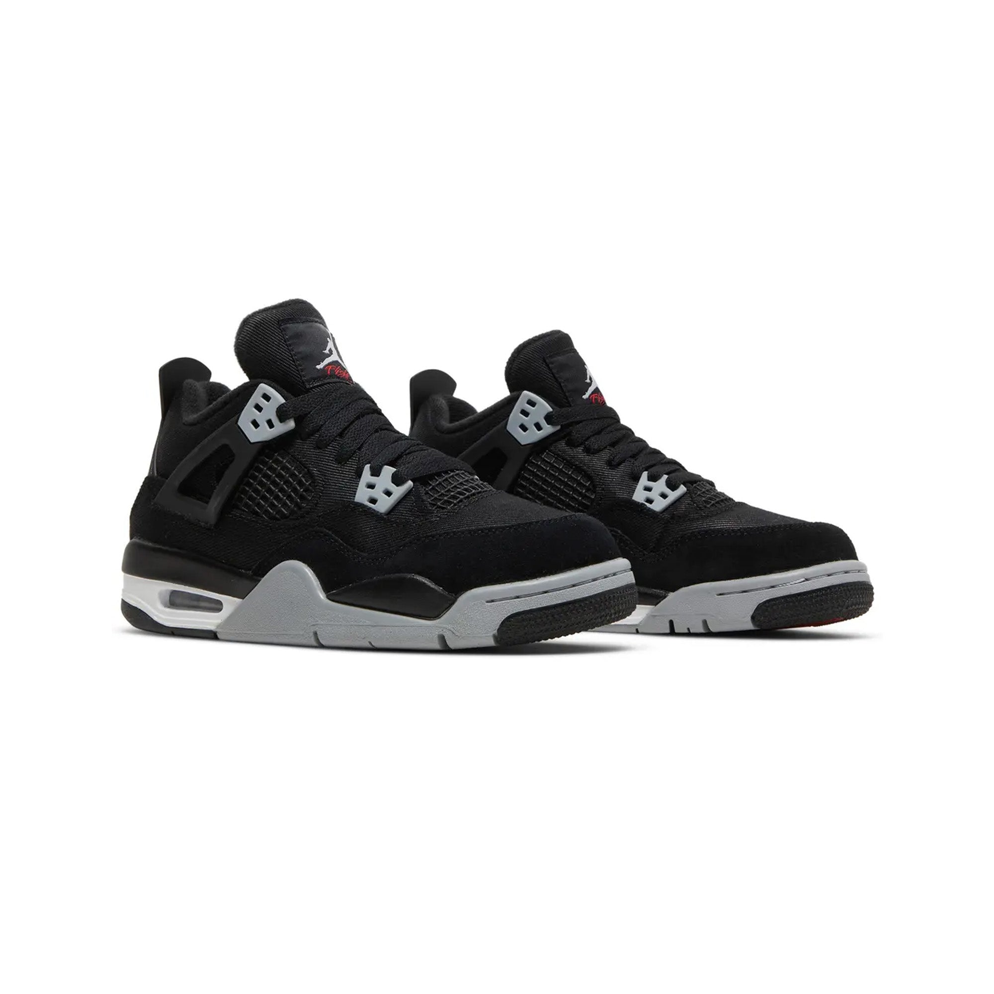 Air Jordan 4 'Black Canvas' GS Sneakers (2022) - Retro Basketball Shoes for Women & Girls - Perfect for Streetwear, Gym & Casual Outfits