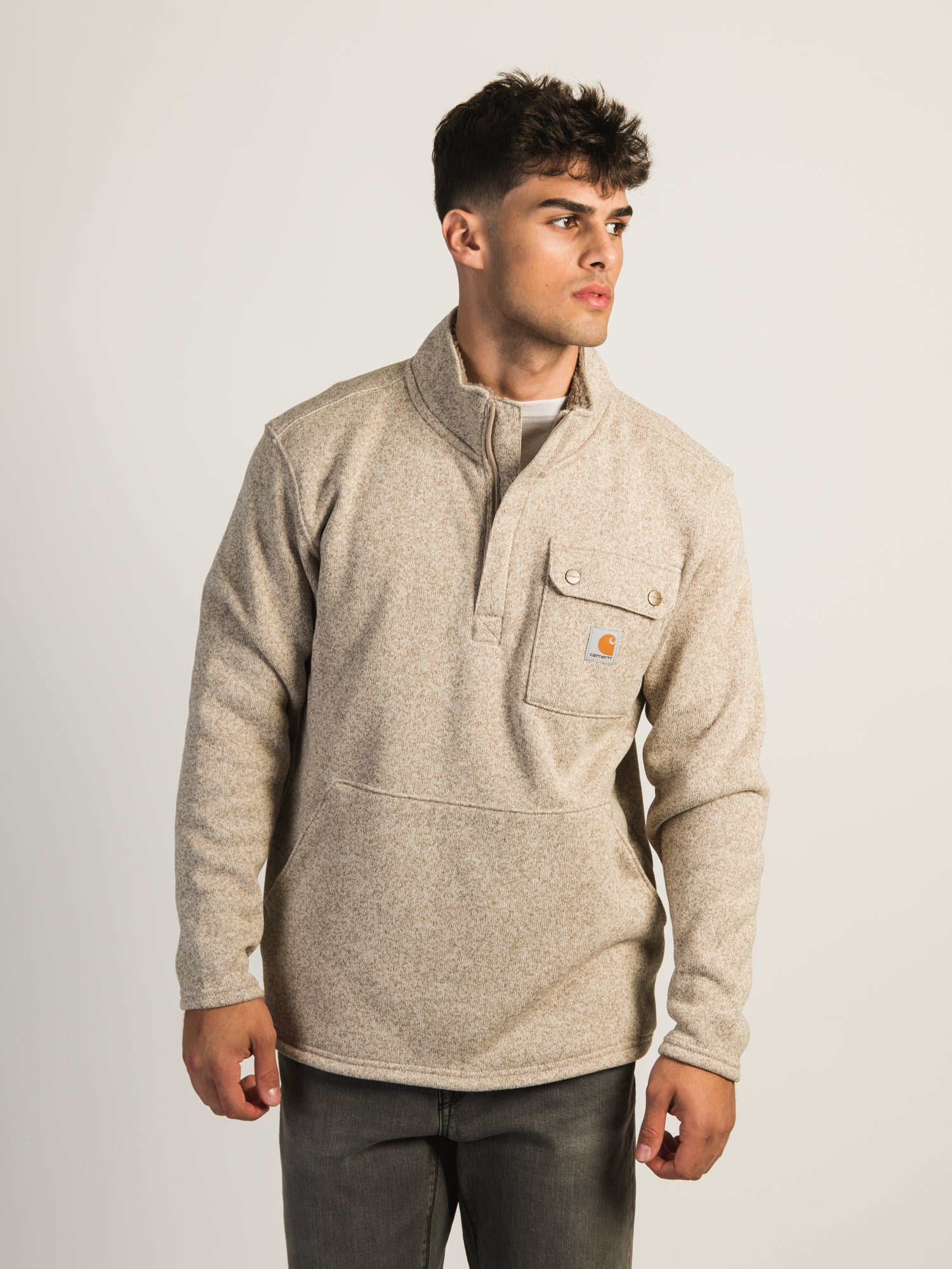 Carhartt Relaxed Fit Midweight Quarter Zip Fleece Pullover - Warm & Comfortable for Work, Outdoor Activities & Casual Wear
