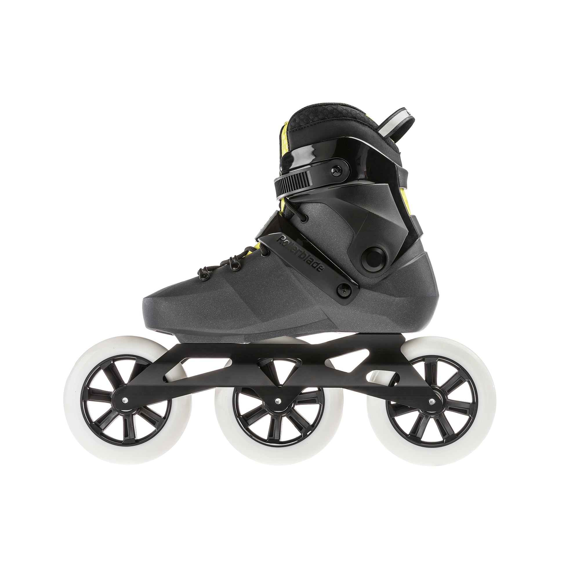 Rollerblade Maxxum Edge 125 3WD Inline Skates - Metallic Grey & Lime - High Performance 3-Wheel Skates for Adults - Perfect for Fitness, Speed Skating & Urban Commuting