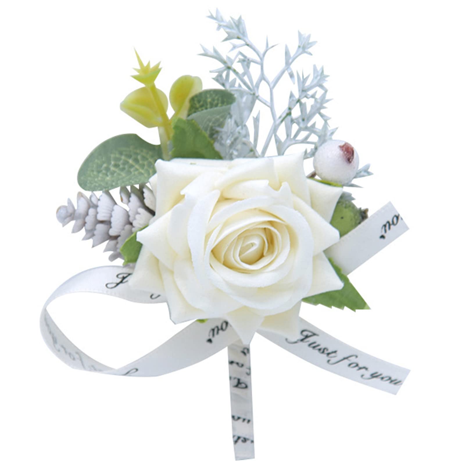 Elegant Artificial Rose Boutonniere for Men - Wedding Lapel Pin, Groom & Groomsmen Corsage, Prom Party Suit Decoration - Perfect for Weddings, Proms, Formal Events & Special Occasions