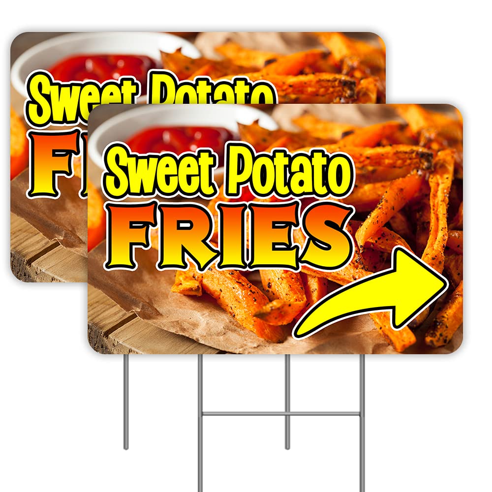 Sweet Potato Fries Arrow 2 Pack Double-Sided Yard Signs 16