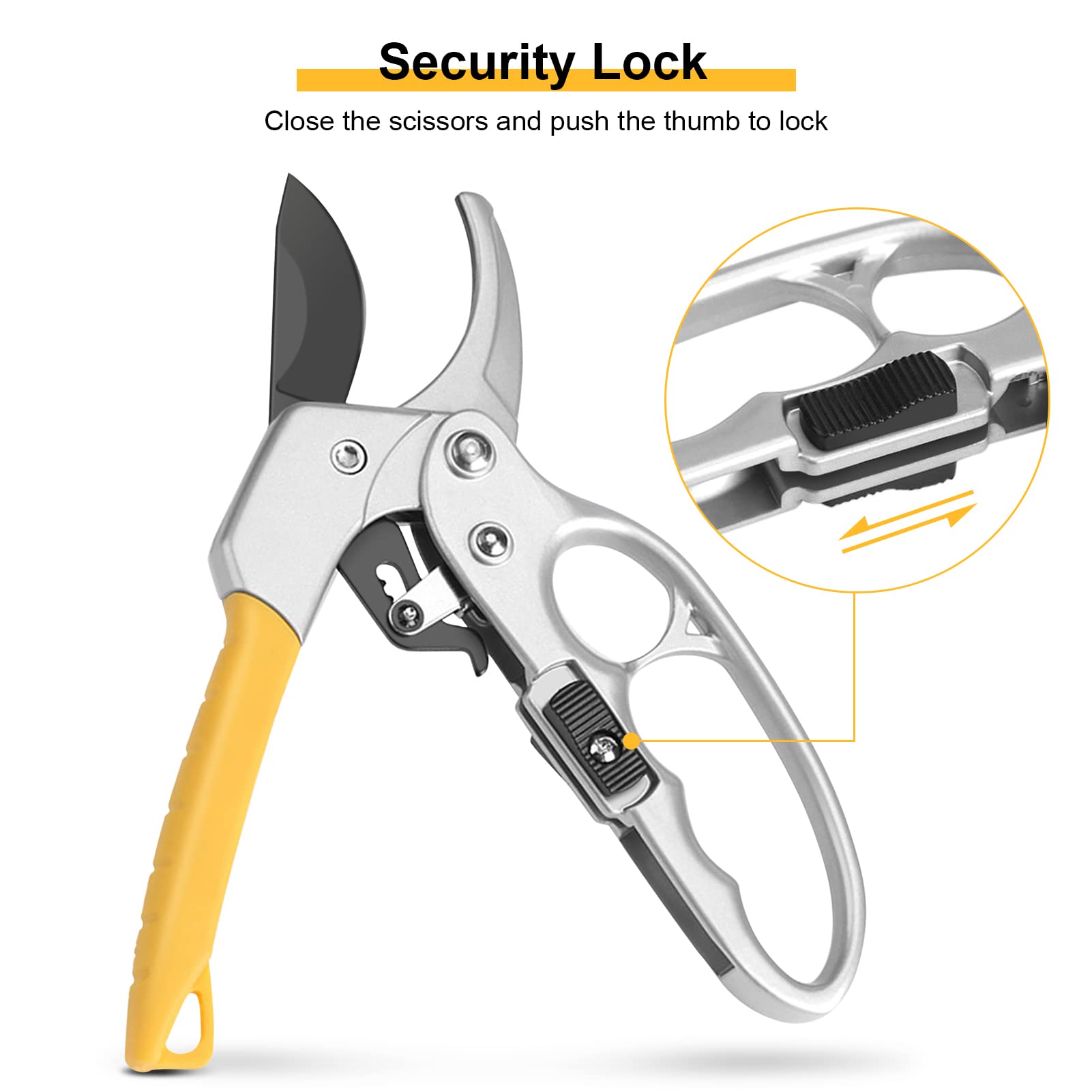 Professional High Carbon Steel Pruning Shears - Sharp Garden Clippers & Hand Pruners for Trimming Branches, Plants, and Shrubs | Ideal for Gardening, Landscaping, and Yard Maintenance