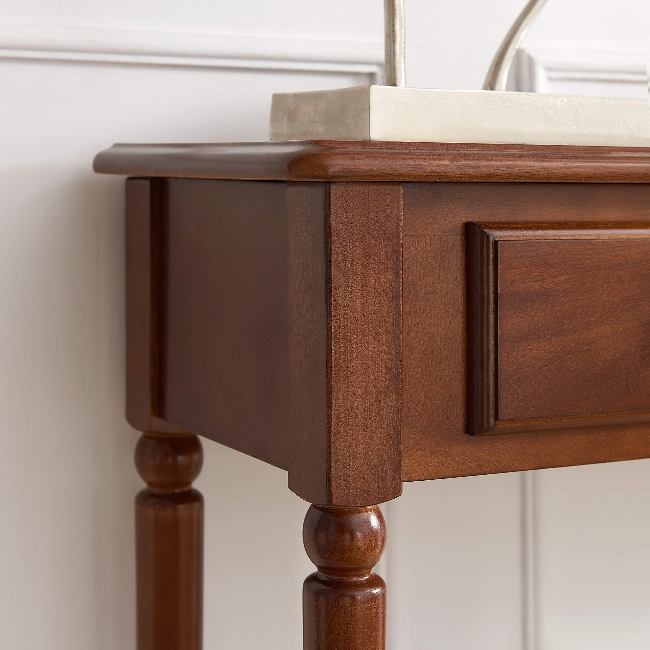 Leick Home Coastal Solid Wood Console Table with Shelf and Drawers - Rich Pecan Brown Entryway Table - Perfect for Hallways, Living Rooms & Home Decor (20028-PC) - Ideal for Farmhouse, Coastal & Modern Interior Design Styles
