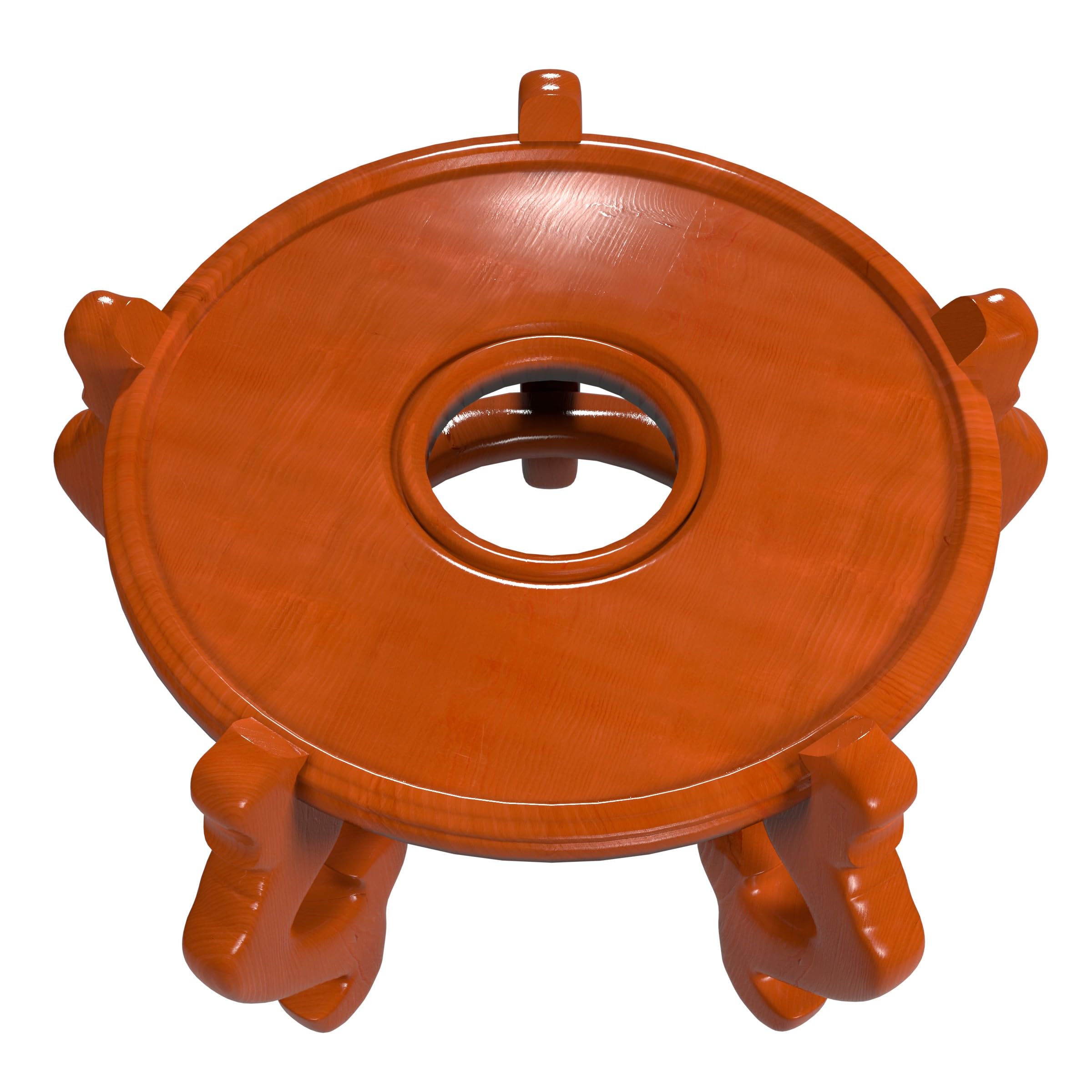 Premium Red Lantern Rosewood Fishbowl Stand - Honey Finish - 14.5 Inch Base Diameter - Perfect for Home Decor, Aquarium Display & Feng Shui Arrangement