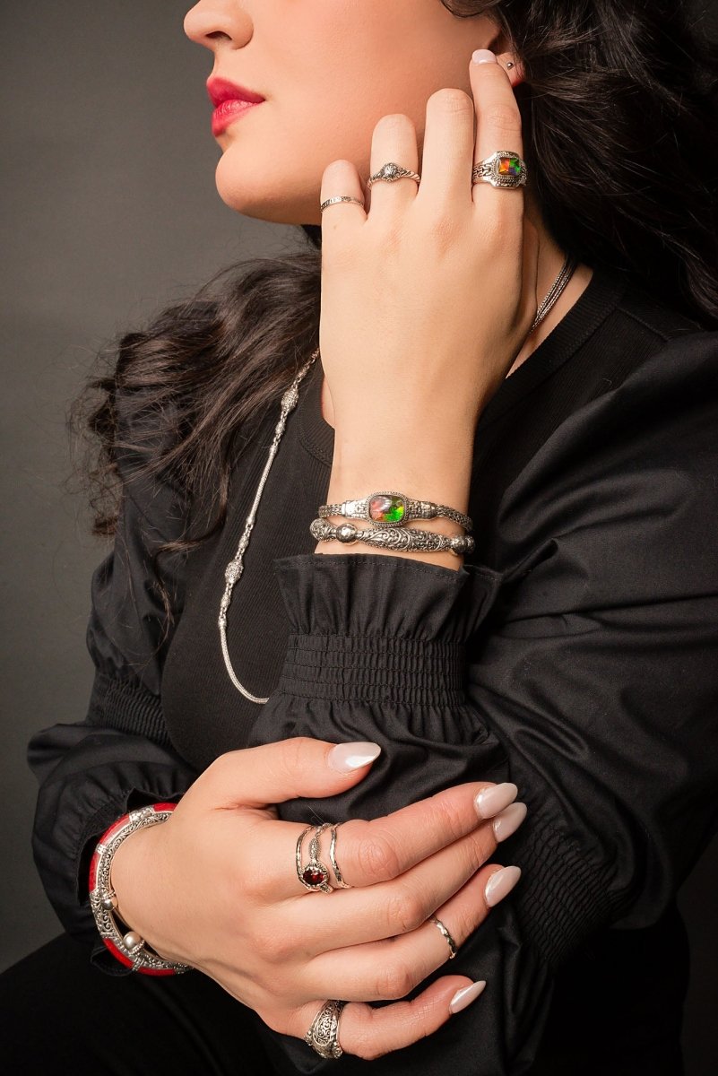 Fear Not Ring™ in Ammolite Triplet - Elegant Gemstone Jewelry for Women, Perfect for Weddings, Anniversaries & Special Occasions