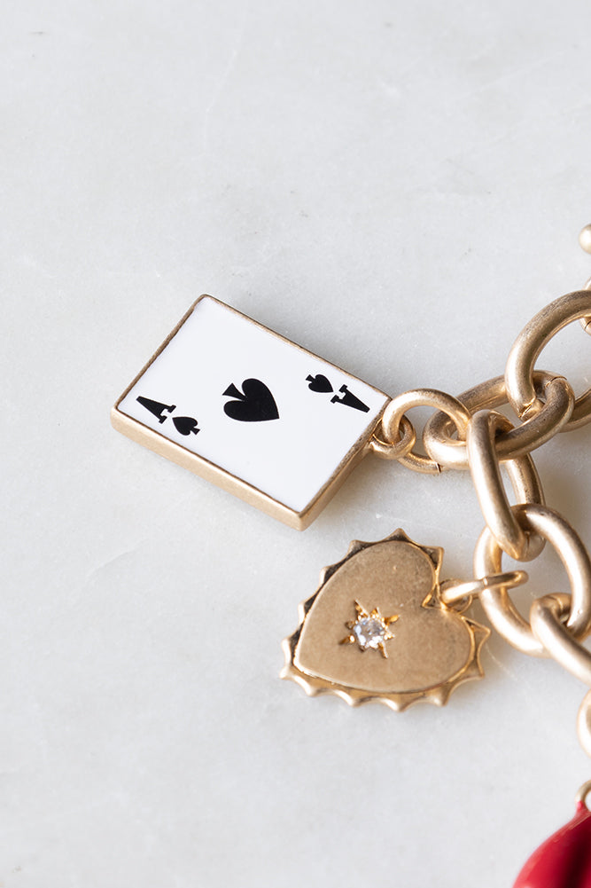 Chunky Gold Chain Charm Bracelet for Women - Trendy Layered Statement Jewelry for Casual & Party Outfits