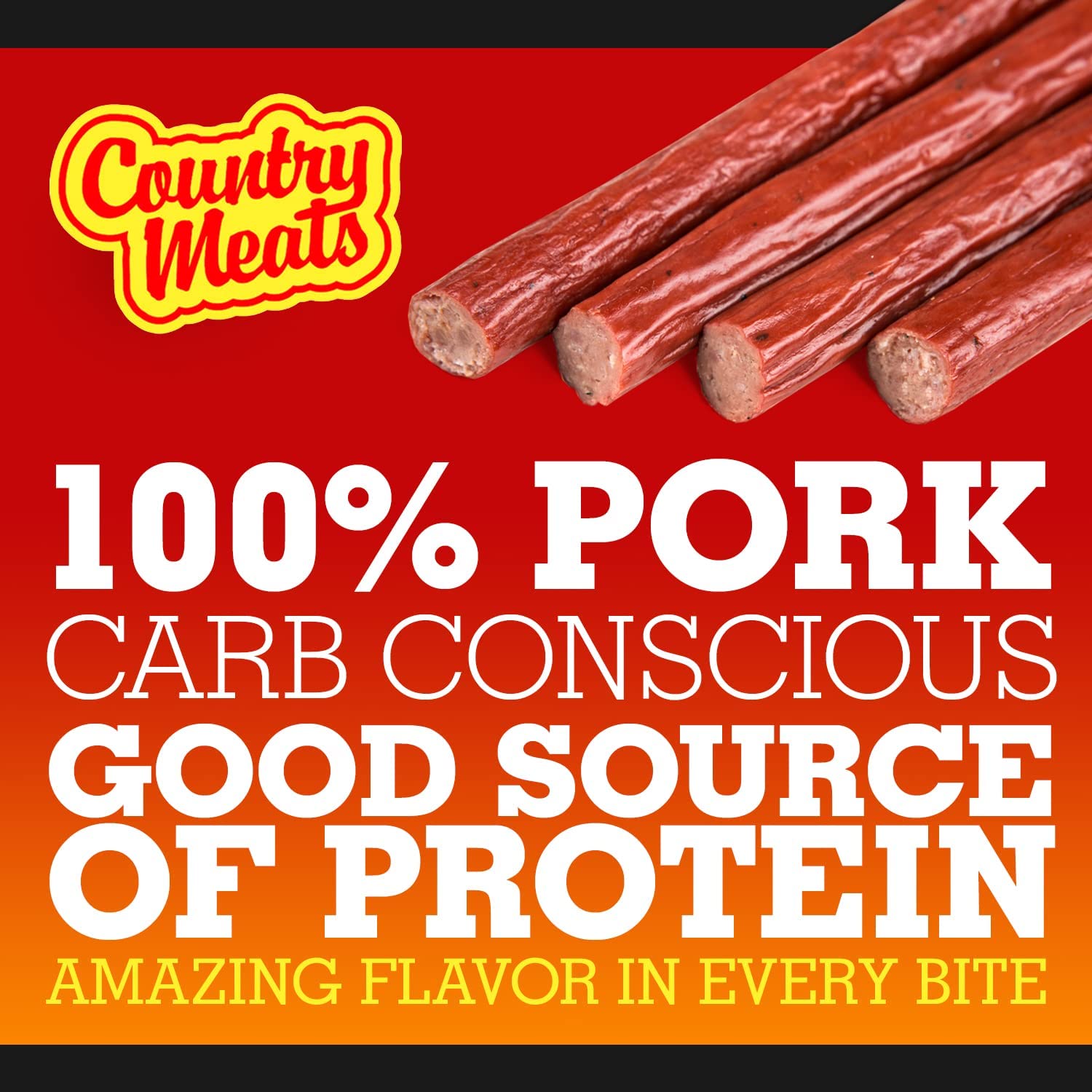 Country Meats Protein Snack Sticks - USDA Certified, 0 Trans Fat, Keto & Low Carb Friendly (24 Pack) | Perfect for Hiking, Road Trips & Office Snacks