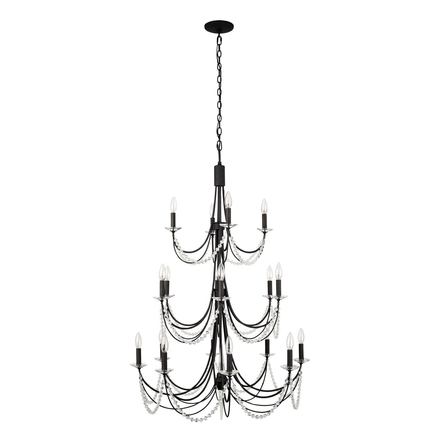 18-Light Crystal Chandelier for Dining Room - Modern Elegant Ceiling Light Fixture with LED Bulbs for Home Decor, Living Room, Bedroom, and Entryway Lighting
