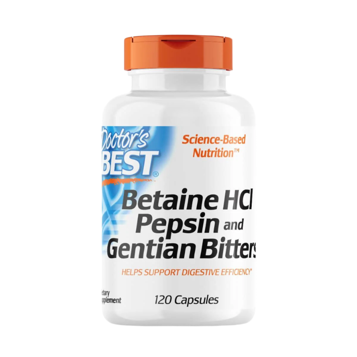 Doctor's Best Betaine HCL with Pepsin & Gentian Bitters Supplement - 120 Capsules for Digestive Support, Acid Reflux Relief & Gut Health | Supports Protein Digestion & Nutrient Absorption
