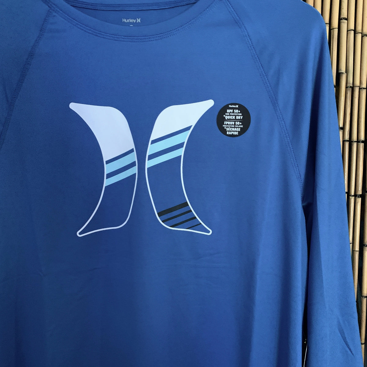Men's Long Sleeve Sun Protection Rash Guard Shirt - UPF 50+ UV Blocking Swim & Surf Shirt, Quick Dry Athletic Shirt for Swimming, Surfing, Beach & Outdoor Activities - Blue/Star Sapphire Traditional