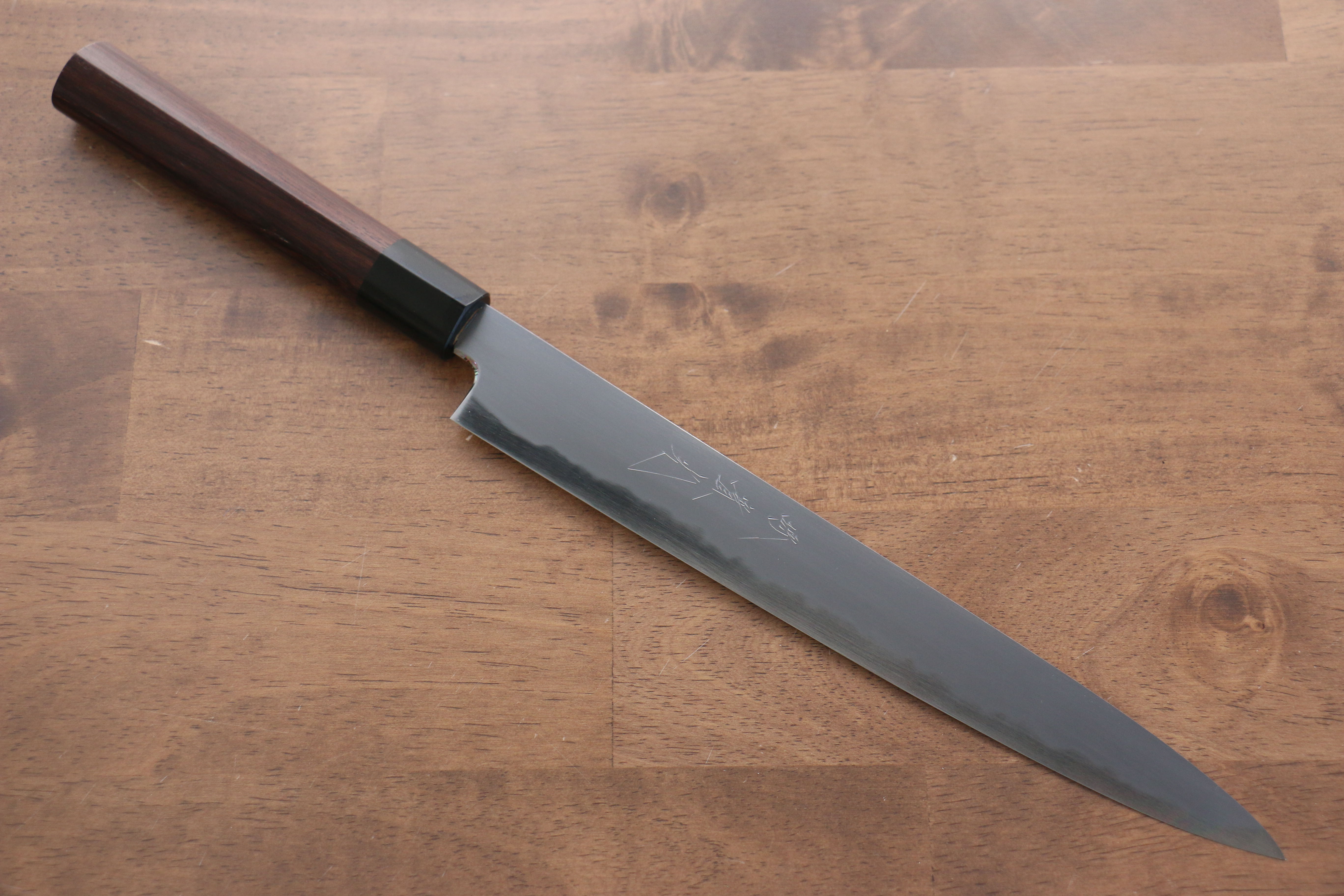 Premium Jikko White Steel No.2 Sujihiki Knife 240mm - Japanese Chef Knife with Shitan Handle for Slicing Meat, Sushi & Precision Cutting - Perfect for Professional Chefs & Home Cooking Enthusiasts