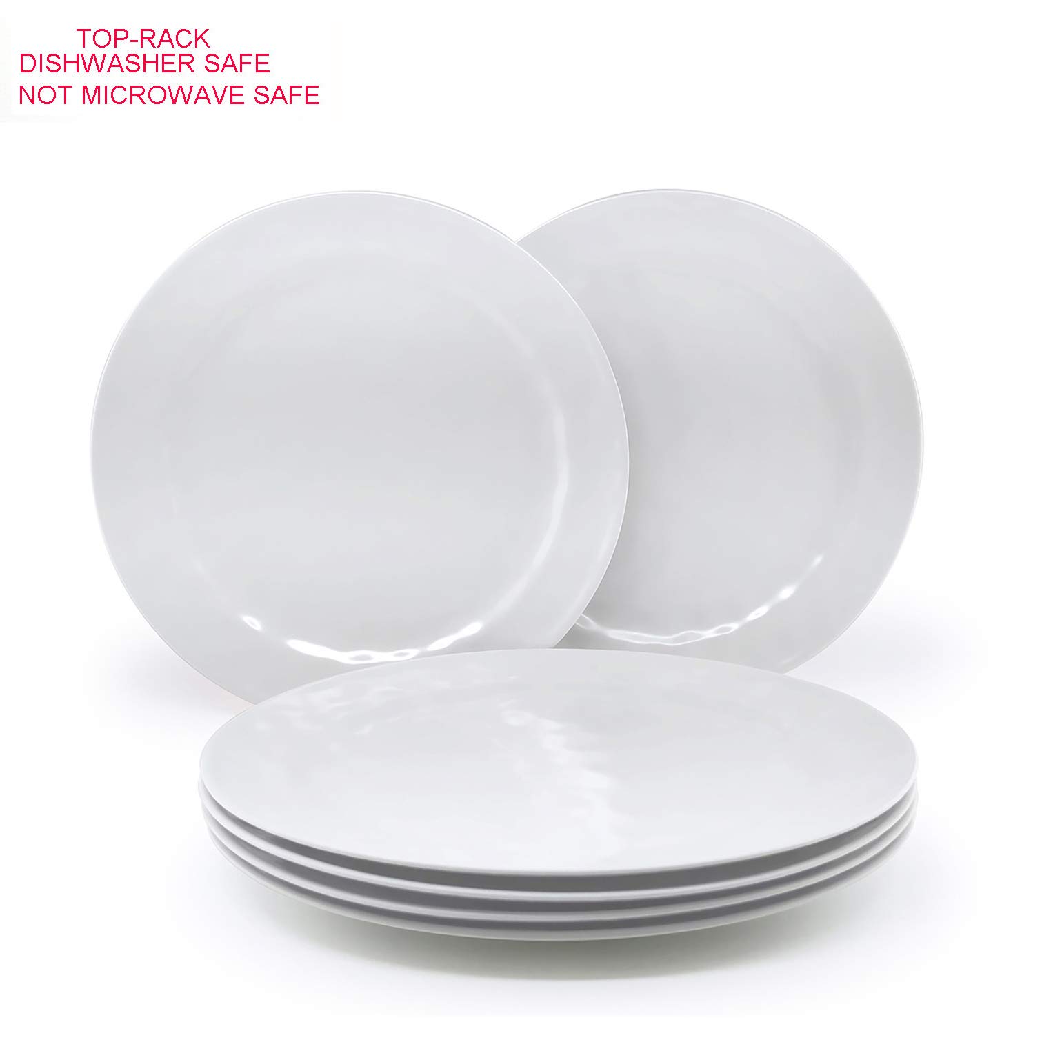 KX-WARE 12-Piece 10-Inch Melamine Dinner Plates Set - Durable, Lightweight & Shatterproof White Plates for Everyday Use - Perfect for Restaurants, Picnics & Outdoor Dining