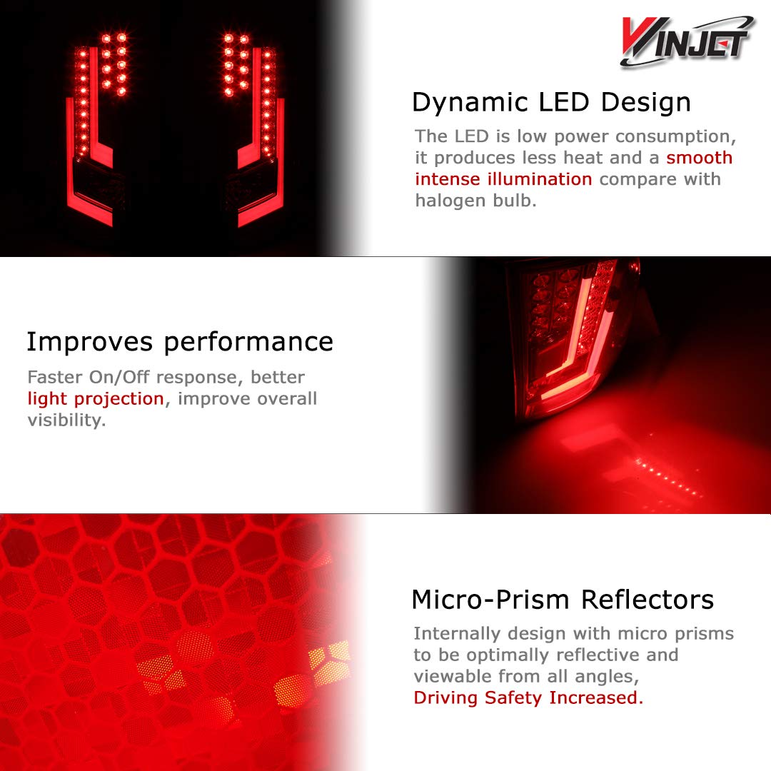 Winjet Off-Road Series LED Taillights Assembly for 2014-2020 Toyota Tundra - DRL LED Tail Lights, Brake Lights & Rear Lamps (1 Pair) - Waterproof & Durable for Off-Roading, Night Driving & Truck Customization