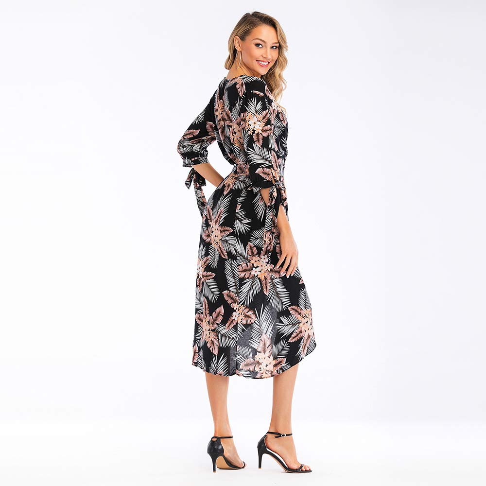 Women's Floral V-Neck Boho Maxi Dress for Summer - Beach, Party & Wedding Guest Outfit | Lightweight & Comfortable Long Dress for Casual Wear