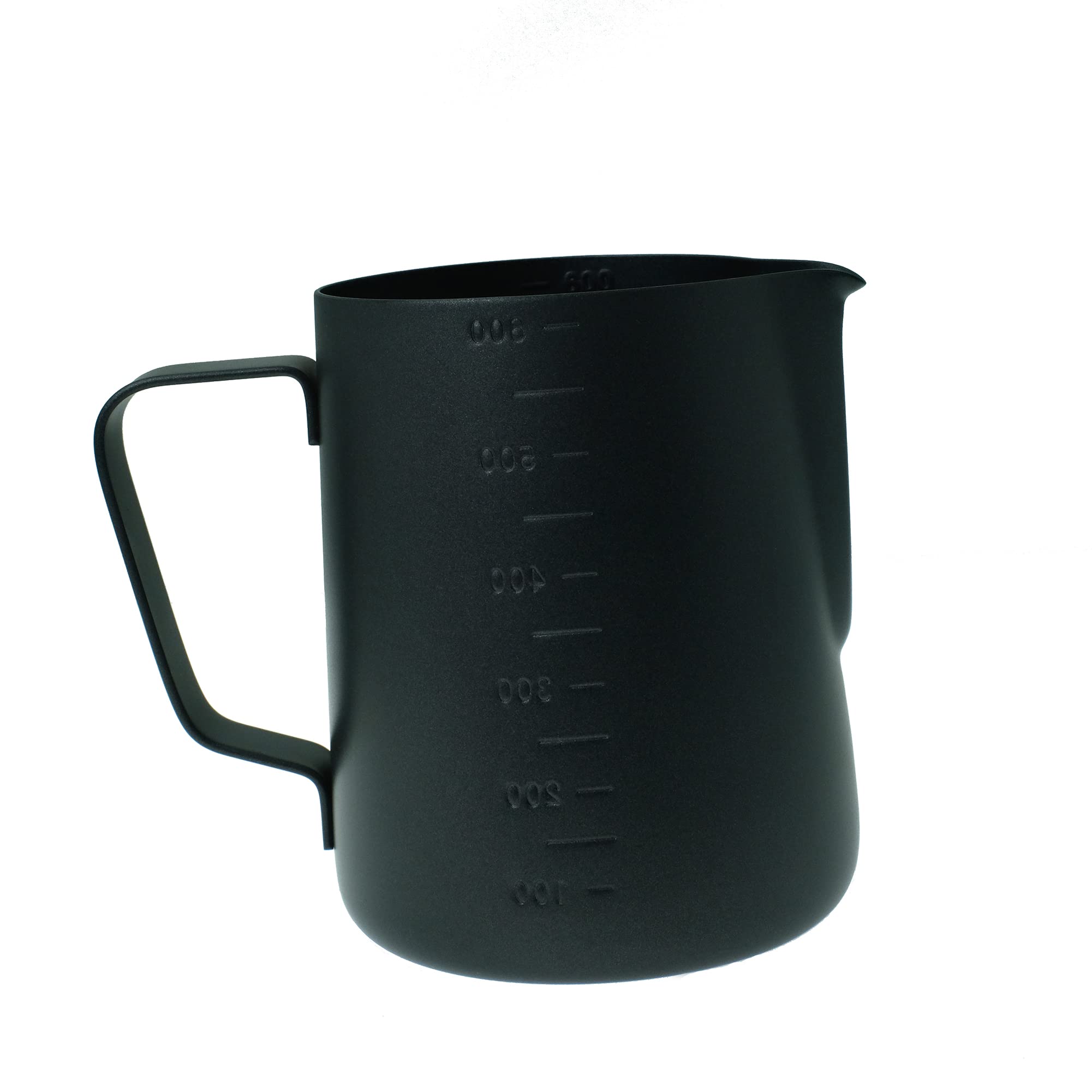 Premium Stainless Steel Milk Frothing Pitcher with Measurement Scale - 600ml/20oz Barista Coffee Steaming Jug for Latte Art, Cappuccino & Hot Chocolate - Perfect for Home Baristas & Coffee Shops (Black)