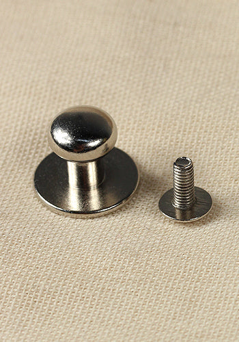 5x Button Rivet 12x9.8mm M3 Brass/Nickel Fasteners for Leather Craft, DIY Projects & Metal Fabrication - Perfect for Belts, Bags & Automotive Repairs