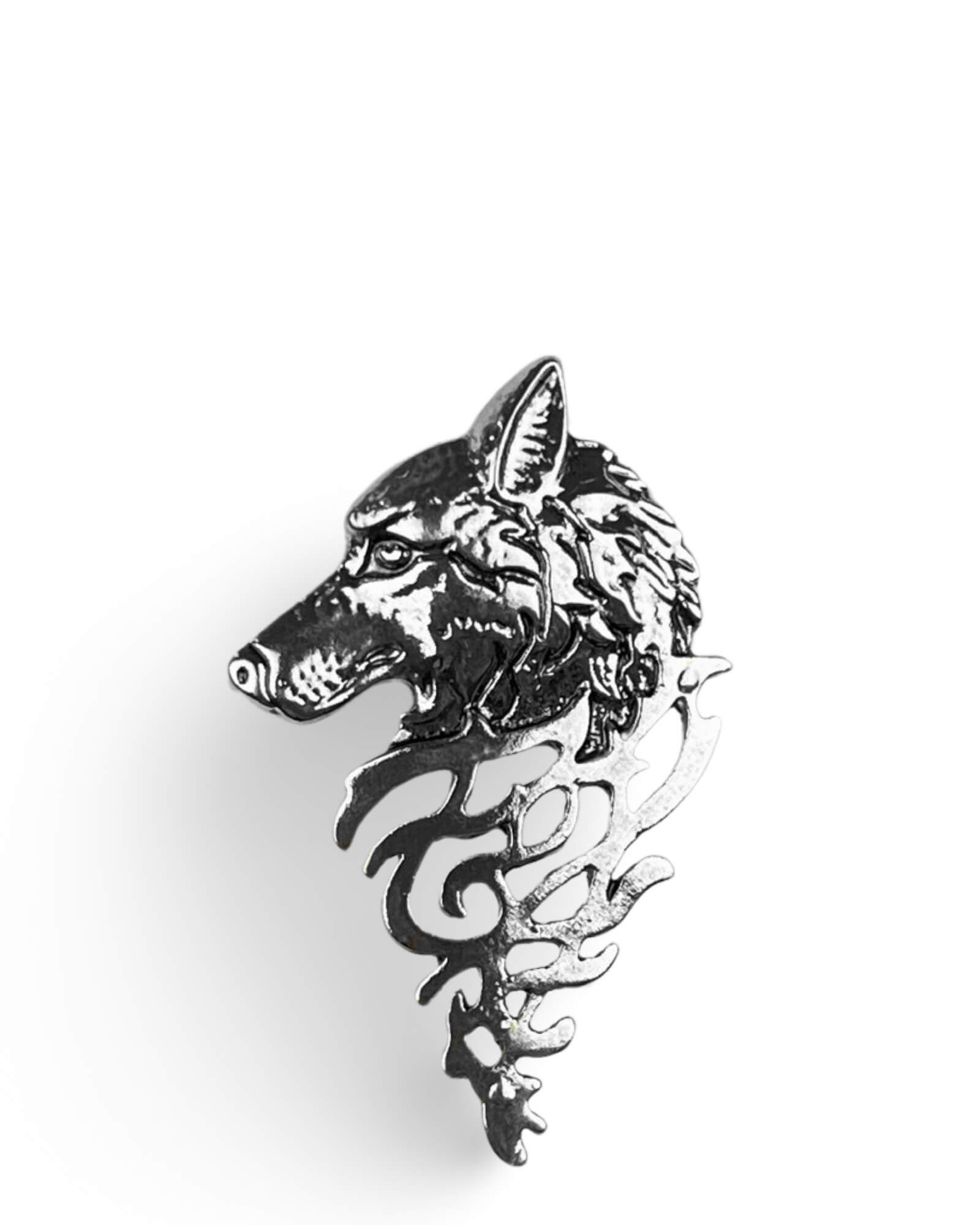 DÉCLIC Wolf Celtic Pin - Sterling Silver Jewelry for Men & Women - Perfect for Gifts, Viking & Norse Style Accessories