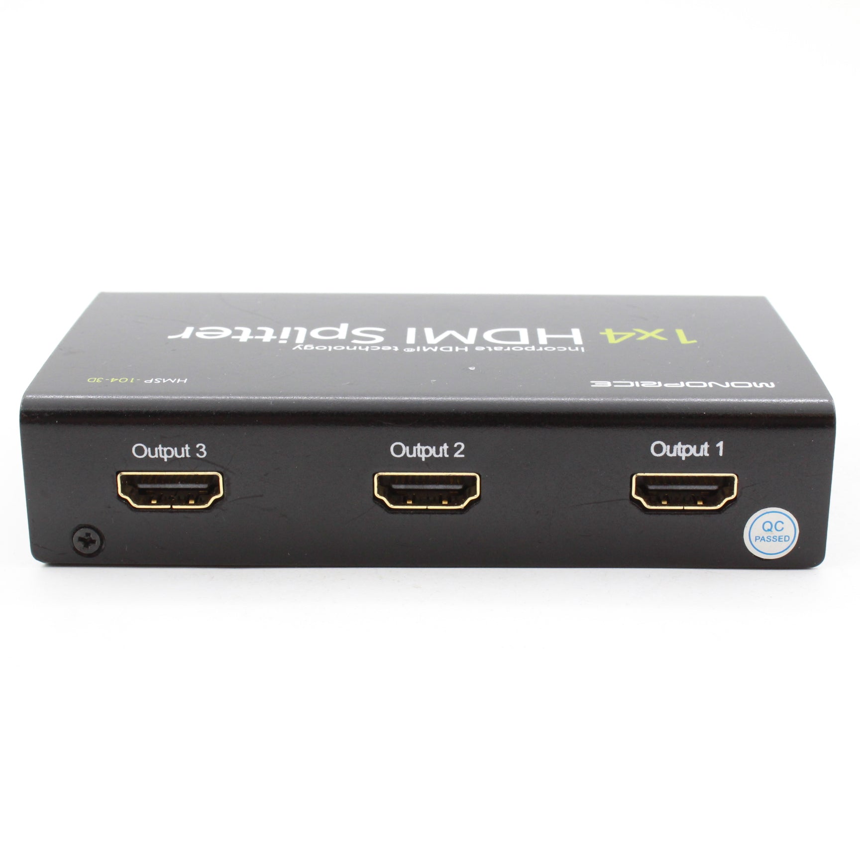 Refurbished Monoprice 1x4 HDMI Splitter HMSP 104 - 3D & 4K Support for Home Theater, Gaming & Multi-Screen Setups