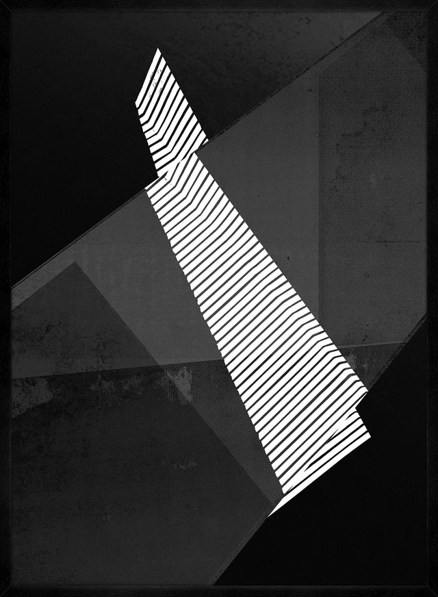 Abstract Angles 2 - Modern Black and White Wall Art Print for Living Room, Bedroom & Office Decor | Geometric Abstract Painting | Home & Office Wall Decor