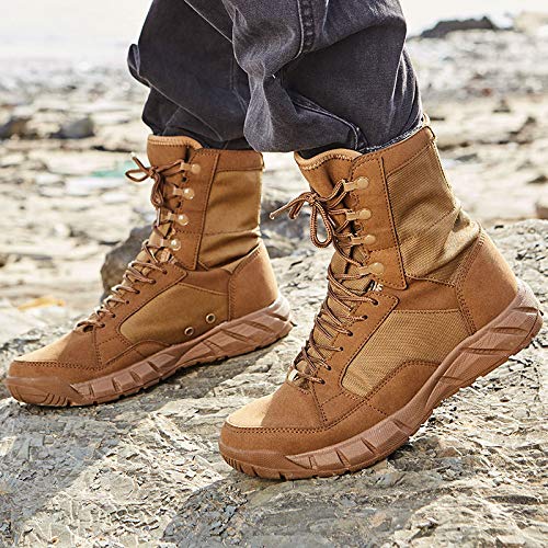 Men's Tactical Boots - Outdoor Climbing & Hiking Shoes | High-Top Jungle Desert Combat Boots for Adventure & Military Use | Brown Size 37 | Perfect for Hiking, Camping & Outdoor Activities