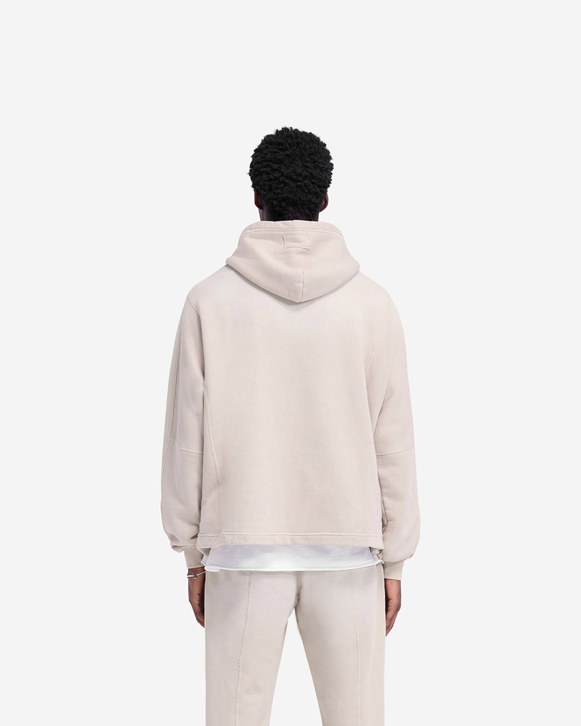 Stepped Hem Hoodie for Women - Trendy Oat Color Pullover with Raw Edge Detail | Perfect for Casual Outfits, Streetwear & Layering in Fall & Winter