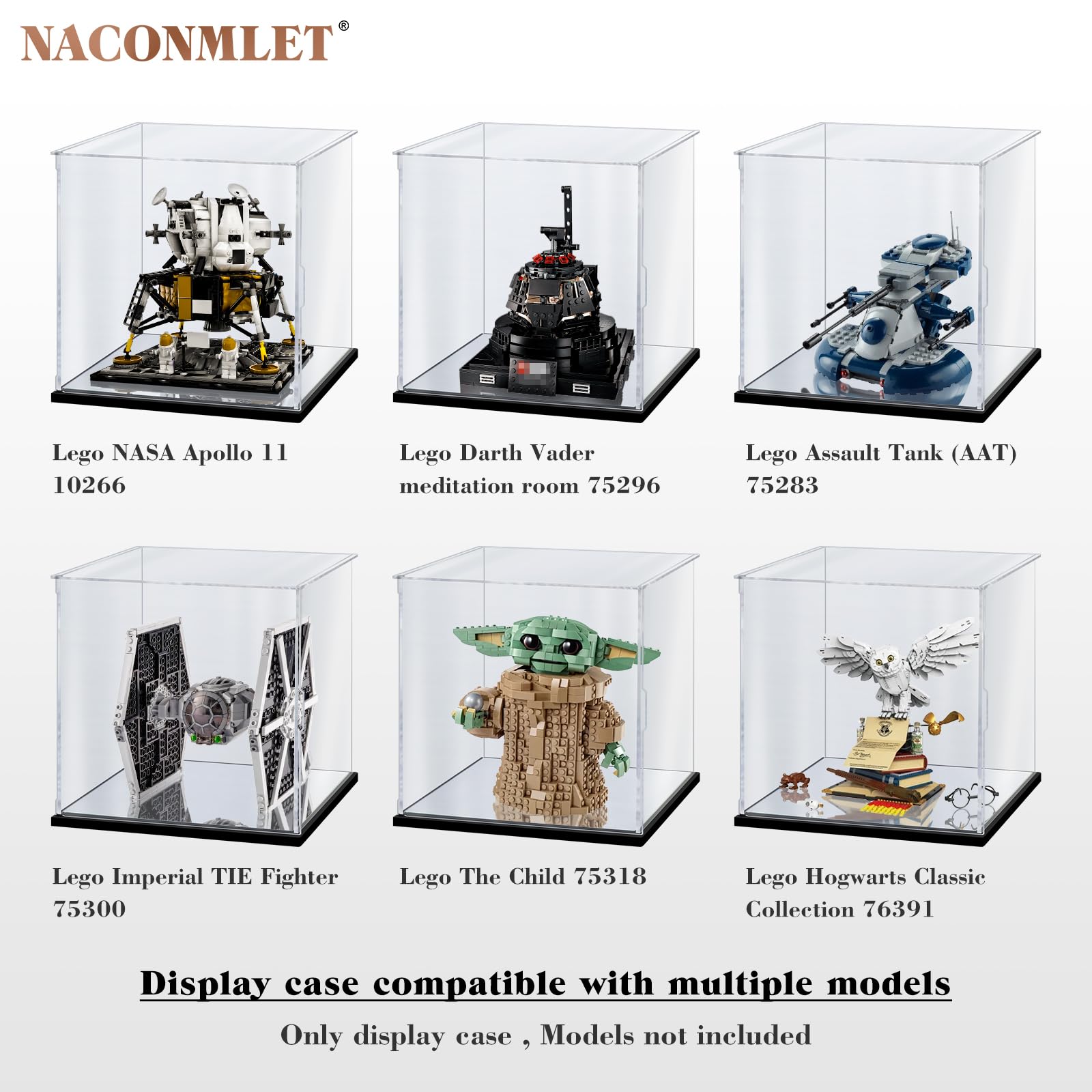 Premium Clear Acrylic Display Case for Lego NASA Apollo 11 Lunar Lander - Dustproof Showcase & Protection Box for Collectibles, Action Figures & Model Sets (9.8x9.8x9.8 Inches) - Perfect for Home Decor, Office Display & Gift Presentation