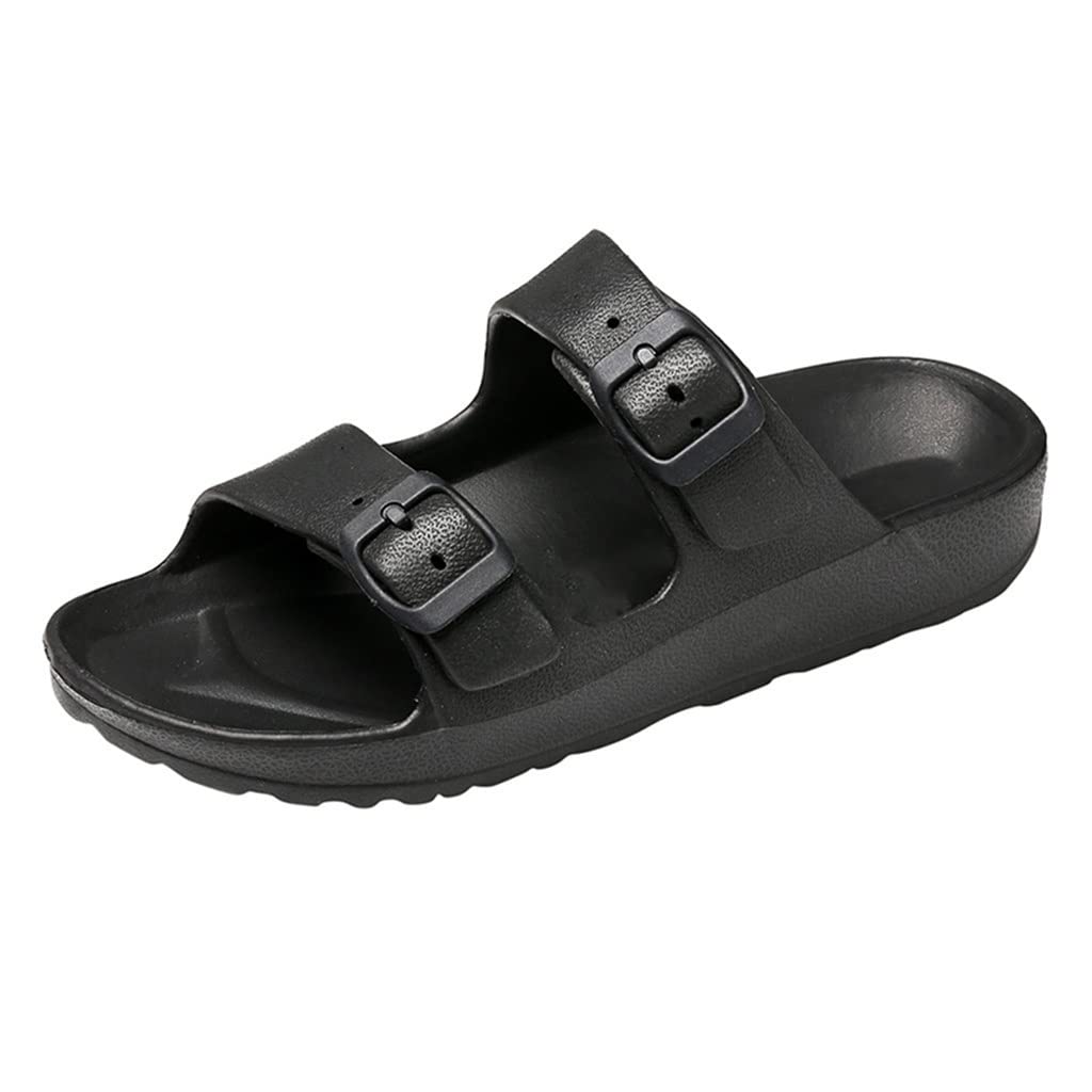 Summer Women's Jelly Sandals - Candy Color Open Toe Beach Shoes for Women | Flat Comfortable & Fashionable | Perfect for Beach, Pool, Vacation & Casual Wear (Black, Size 40)