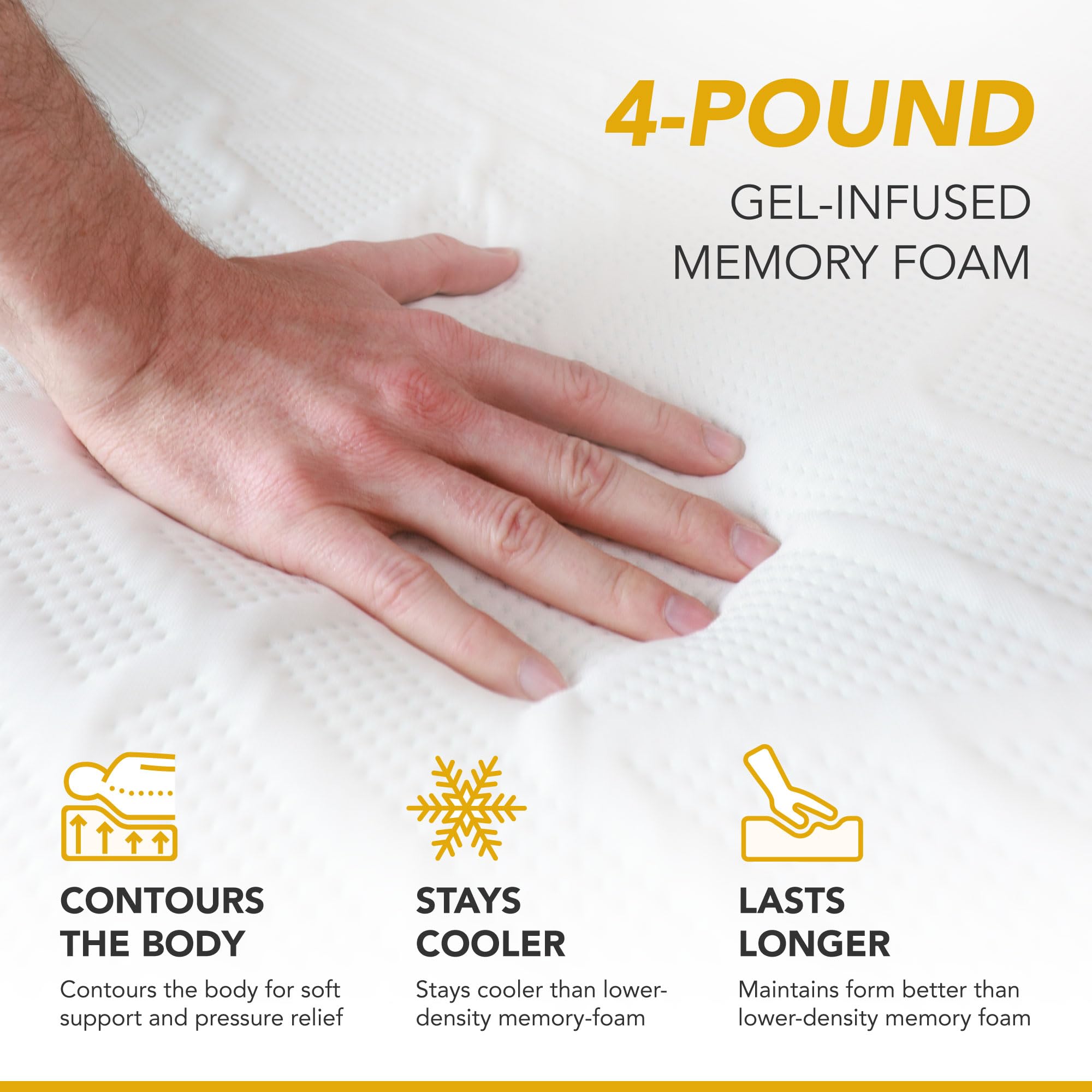 CoolBreeze 12 Inch Gel Memory Foam King Mattress - Medium Firm Support, USA Made (76x80) - Perfect for Hot Sleepers & Pressure Relief in Master Bedrooms