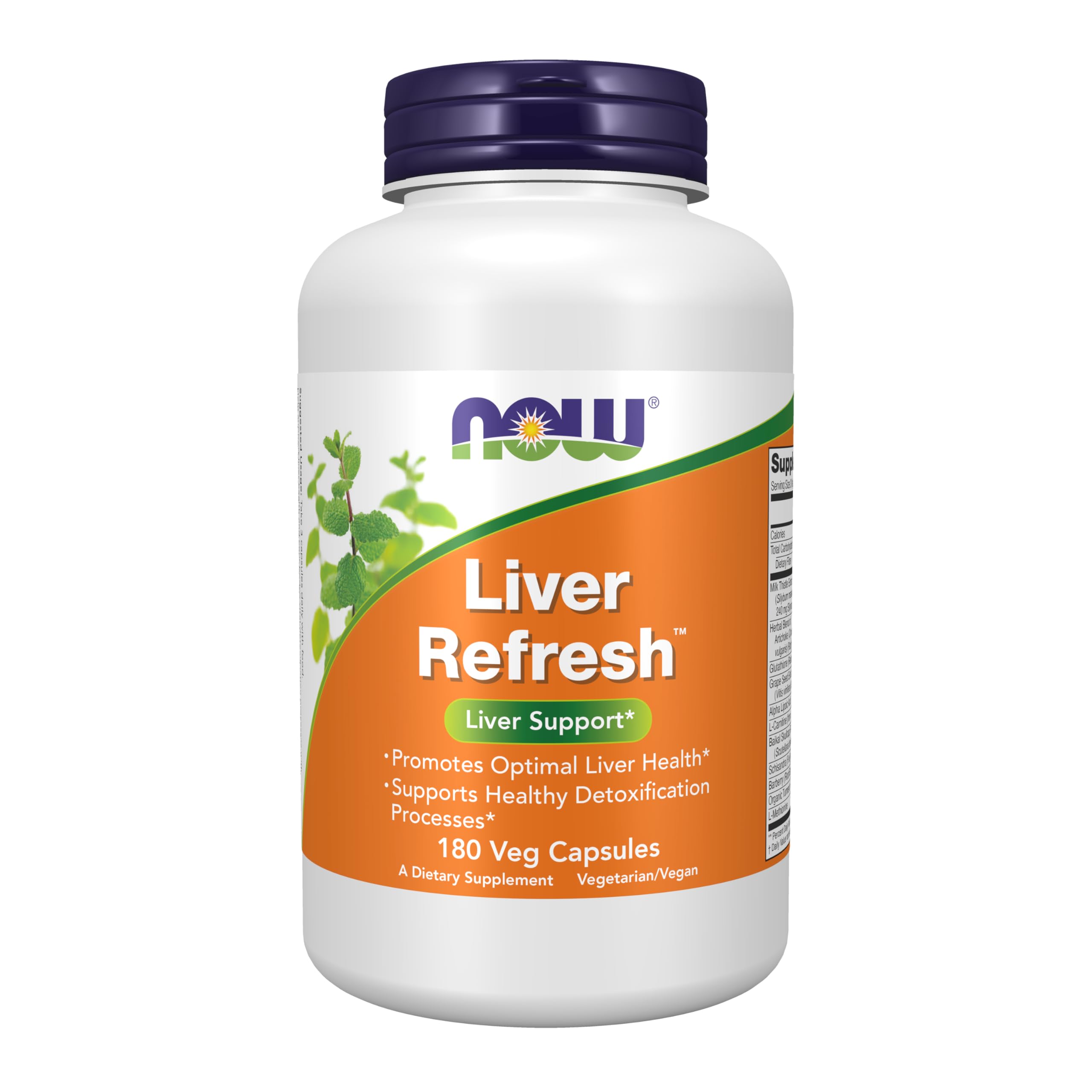 NOW Foods Liver Refresh™ Supplement with Milk Thistle Extract & Herb-Enzyme Blend - 180 Vegan Capsules for Liver Detox & Digestive Support - Perfect for Daily Wellness & Detox Routines