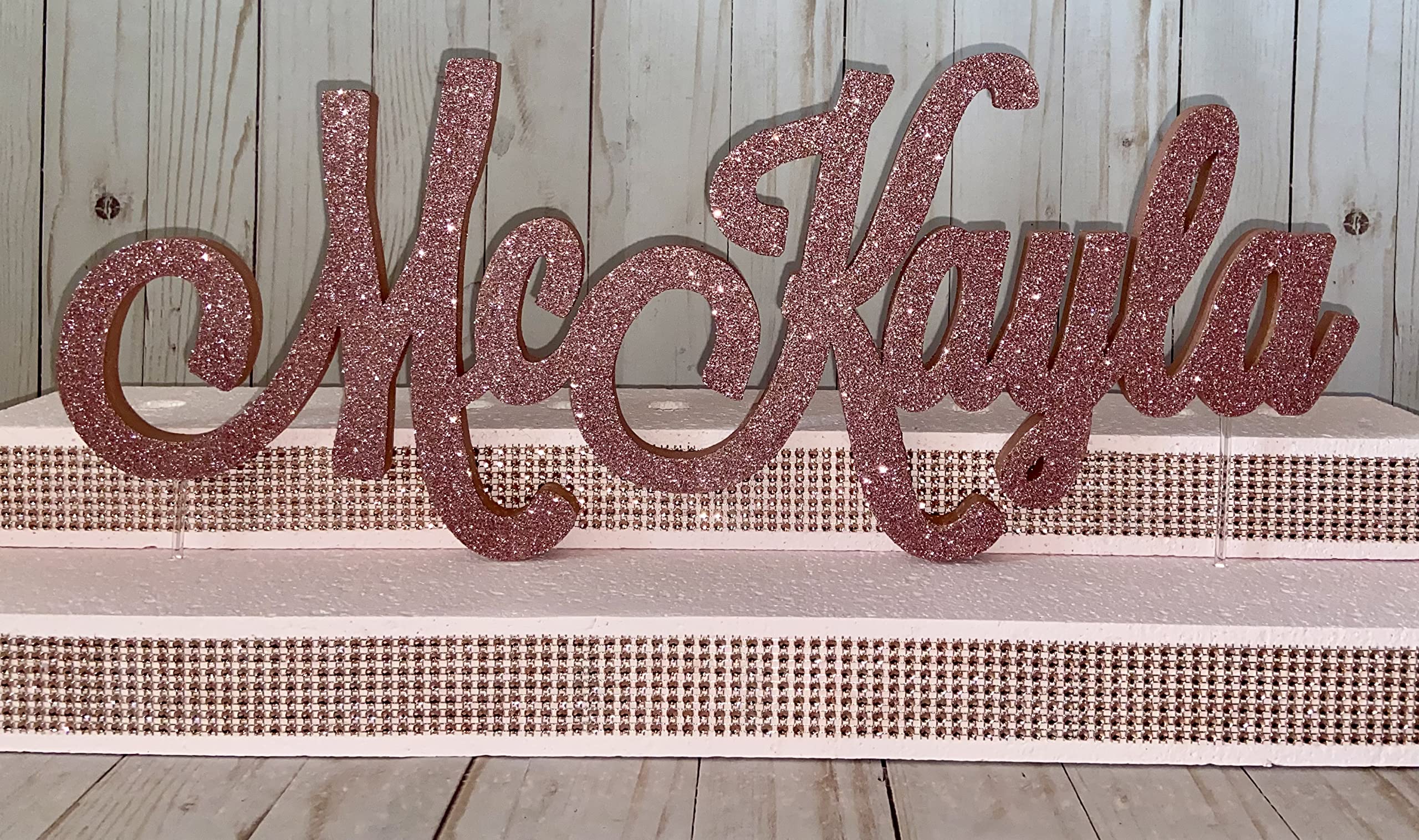 Sweet 16 Candelabra - Elegant Bar Mitzvah & Bat Mitzvah Name Stand for Candle Ceremony | Glitter Personalized Candle Holder Board | Perfect for Birthday Celebrations & Religious Events