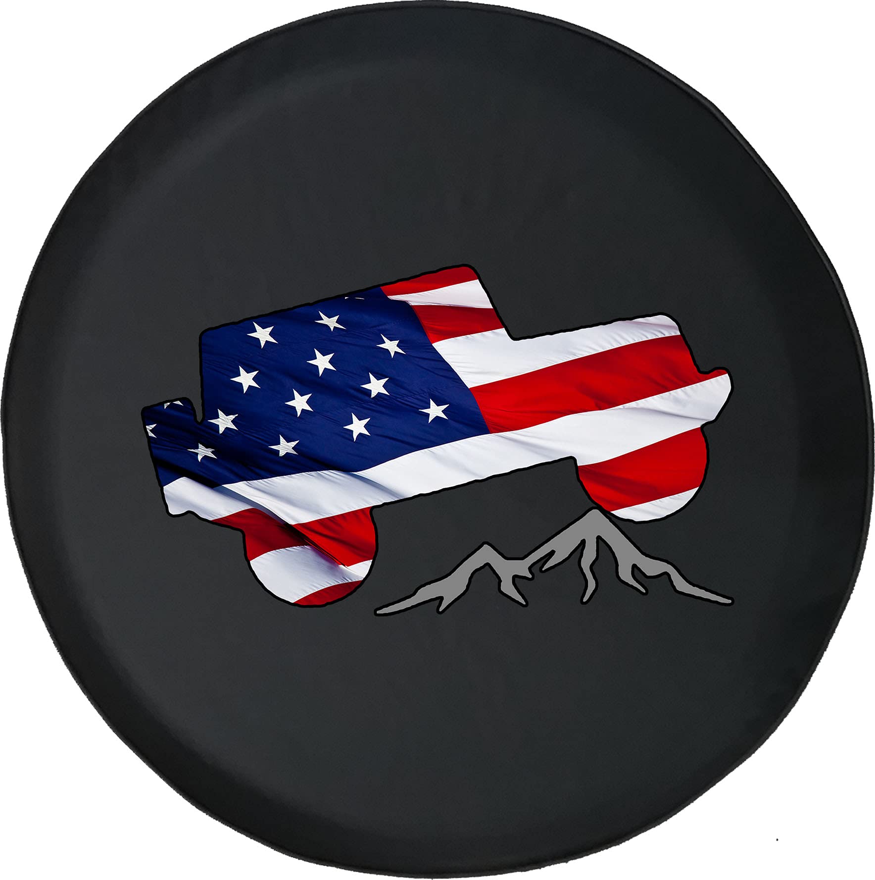 35 Inch American Flag Spare Tire Cover for SUV, RV & Trailers - Durable Rock Climbing Inspired Design - Perfect for Off-Road Adventures & Patriotic Road Trips