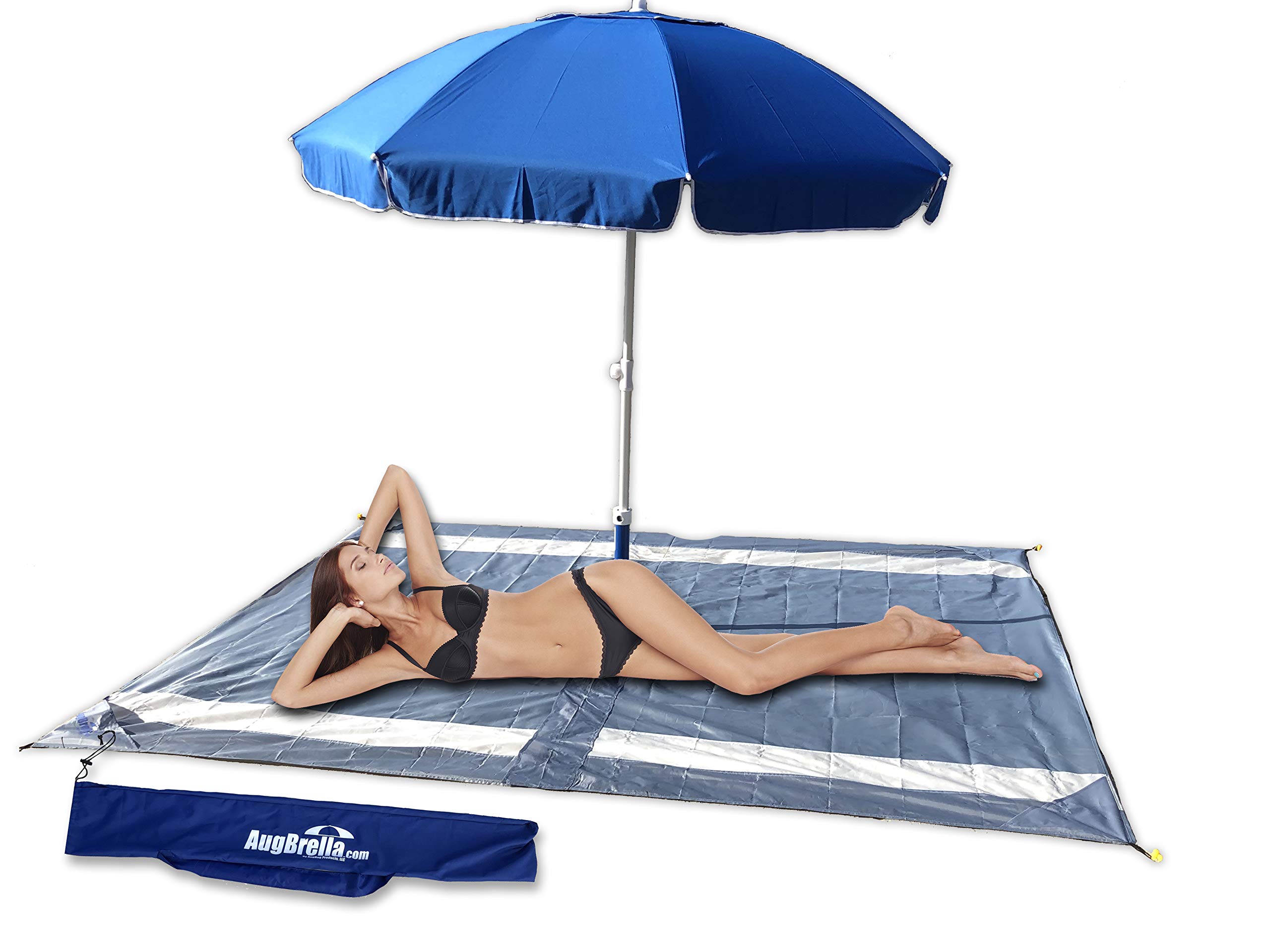 Portable Beach Umbrella with Sand Anchor & Carry Bag - Heavy Duty Hook for Windproof Stability - Perfect for Beach, Pool, Picnics & Outdoor Adventures