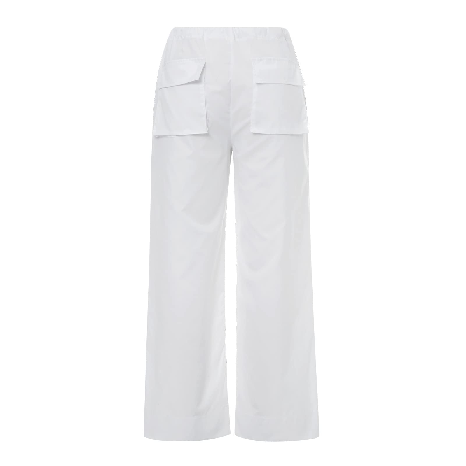 Women's Casual Solid Color Wide-Leg Cargo Pants - Y2K Baggy Parachute Jogging Trousers with Drawstring Elastic Waist | Streetwear Fashion, Outdoor Activities, Lounge Wear
