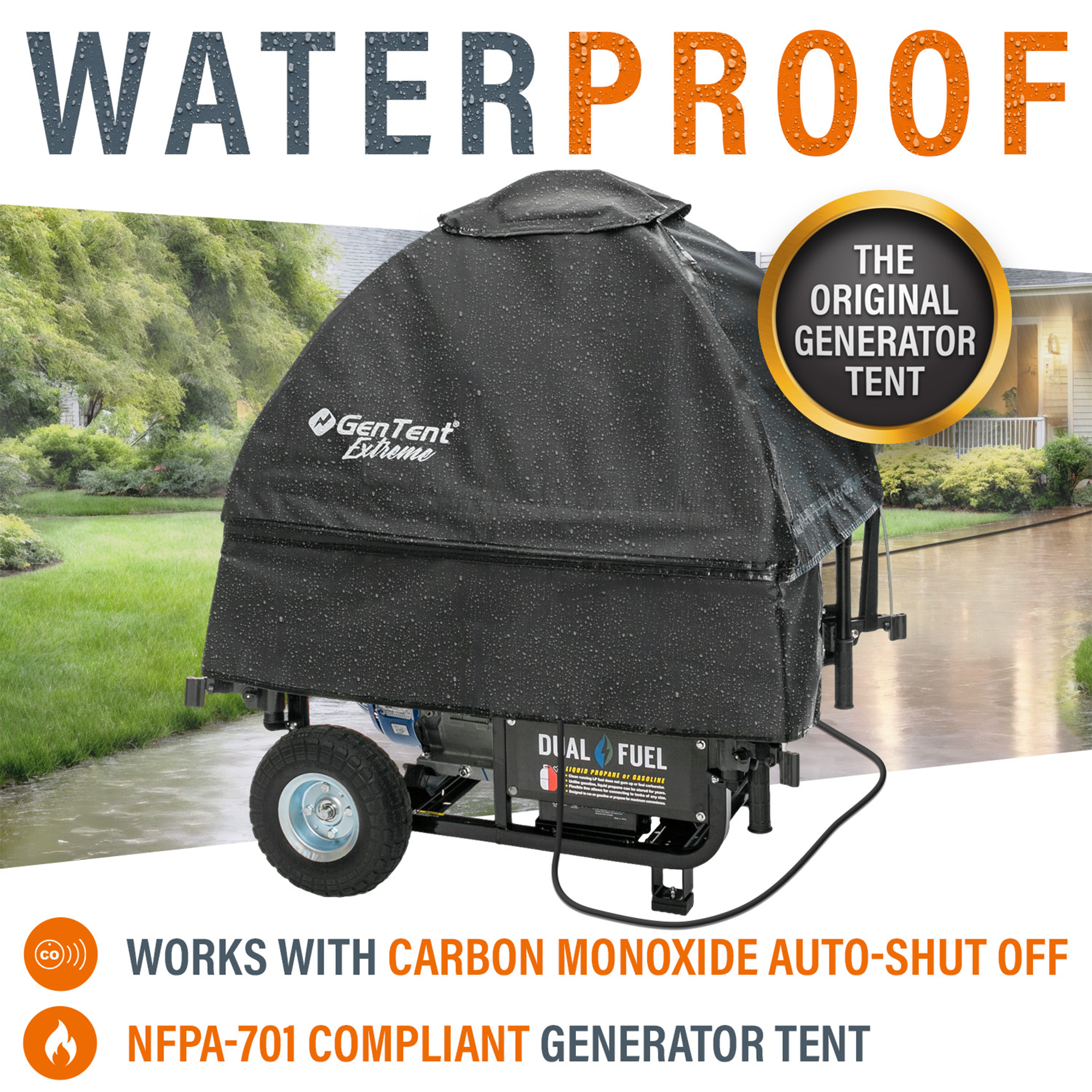 Universal Black Protective Cover for Open Frame Generators - Weatherproof & Durable Outdoor Generator Cover for Home, RV, and Camping Use