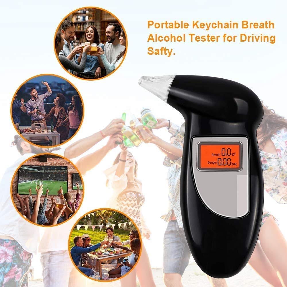 Professional Portable Breathalyzer with Semi-Conductor Sensor & Large LCD Display - Accurate Alcohol Tester for Personal & Workplace Safety | Perfect for Drivers, Bars, and Home Use