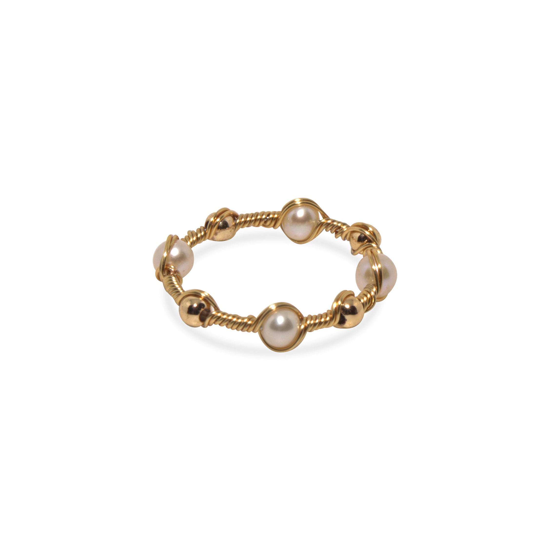 Golden Whisper Pearl Ring - Elegant 14K Gold Plated Pearl Jewelry for Women | Perfect for Weddings, Anniversaries & Special Occasions