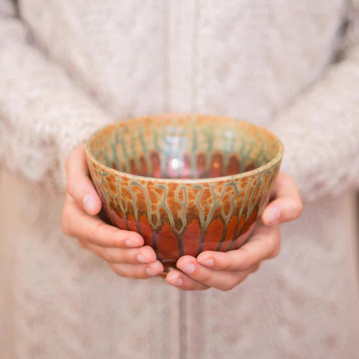 Blanket Creek Pottery Rustic Red Ceramic Cereal Bowl - Handmade Stoneware Breakfast Bowl for Cereal, Soup & Salad - Perfect for Farmhouse Kitchen & Cozy Dining