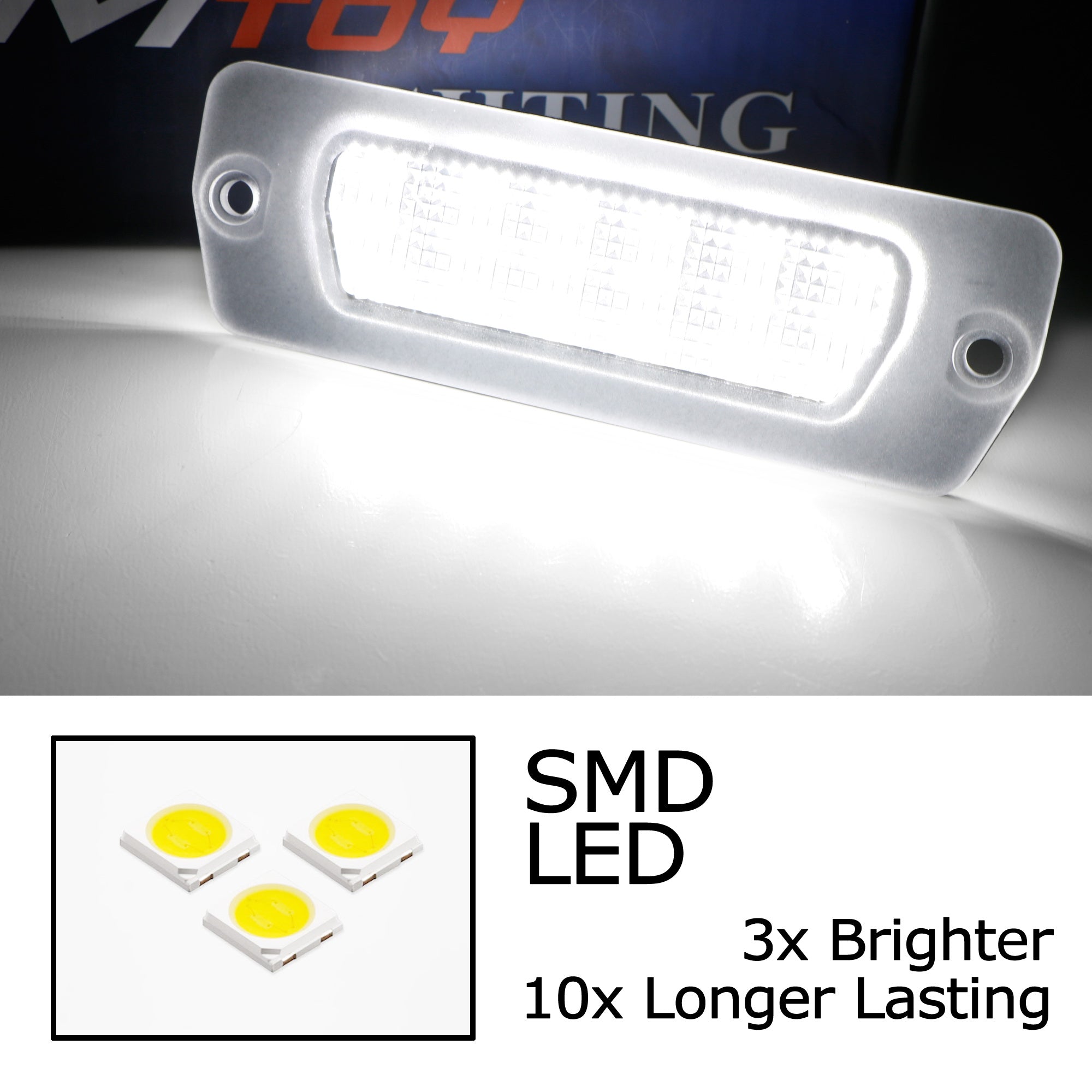 18 SMD LED License Plate Lights for Maserati 4200 GT Coupe/Spyder & GranTurismo - Super Bright White Light, Easy Installation, Waterproof - Perfect for Night Driving & Car Customization