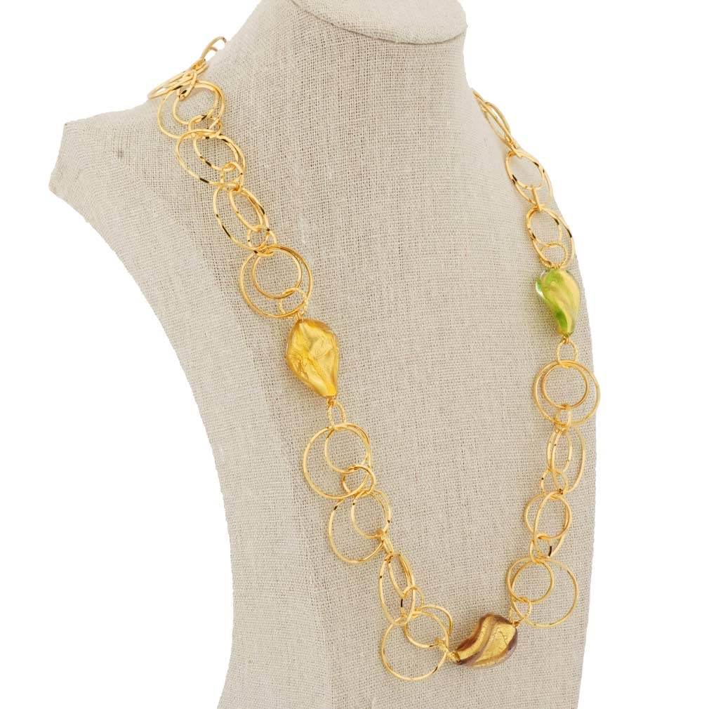 Venetian Murano Glass Royal Cascade Necklace – Handmade Italian Jewelry for Women, Elegant Gift for Weddings & Special Occasions