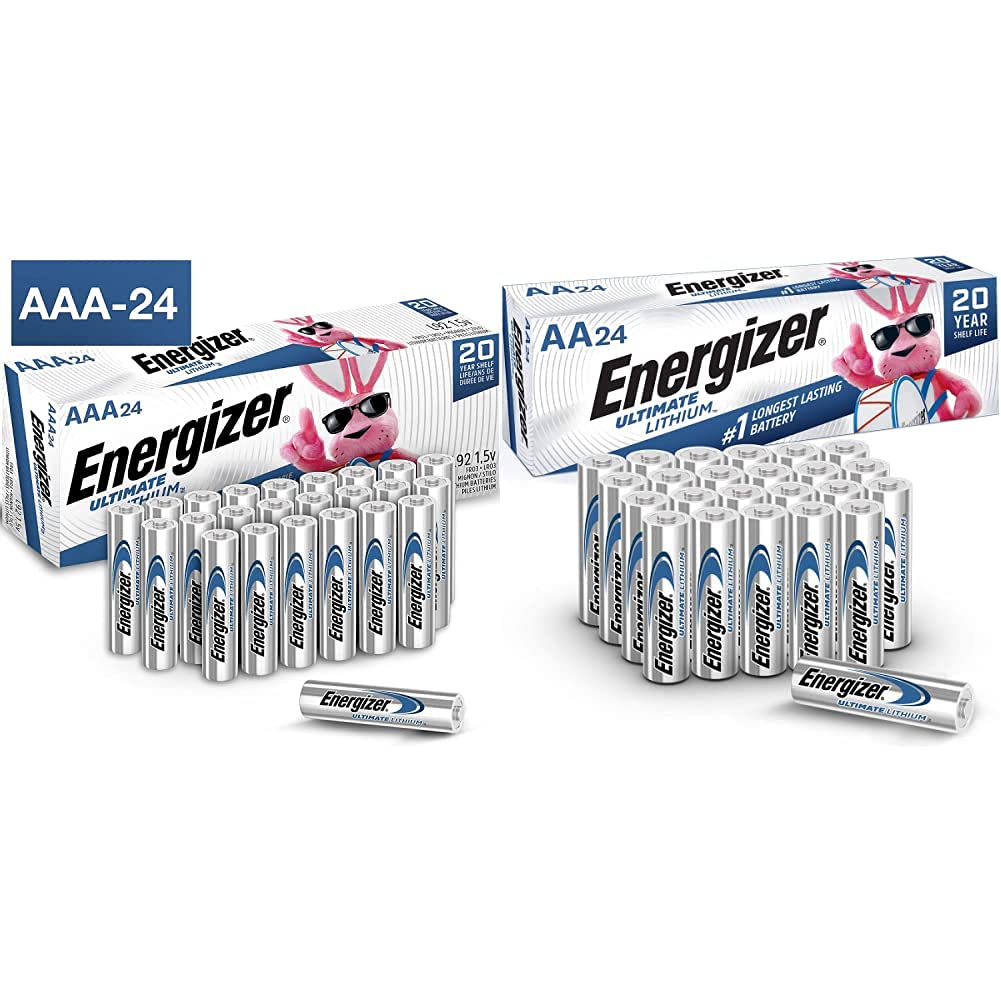 Energizer Ultimate Lithium AA & AAA Batteries 48-Pack - Long Lasting Double A & Triple A Lithium Batteries for High-Drain Devices - Perfect for Digital Cameras, Gaming Controllers & Emergency Kits