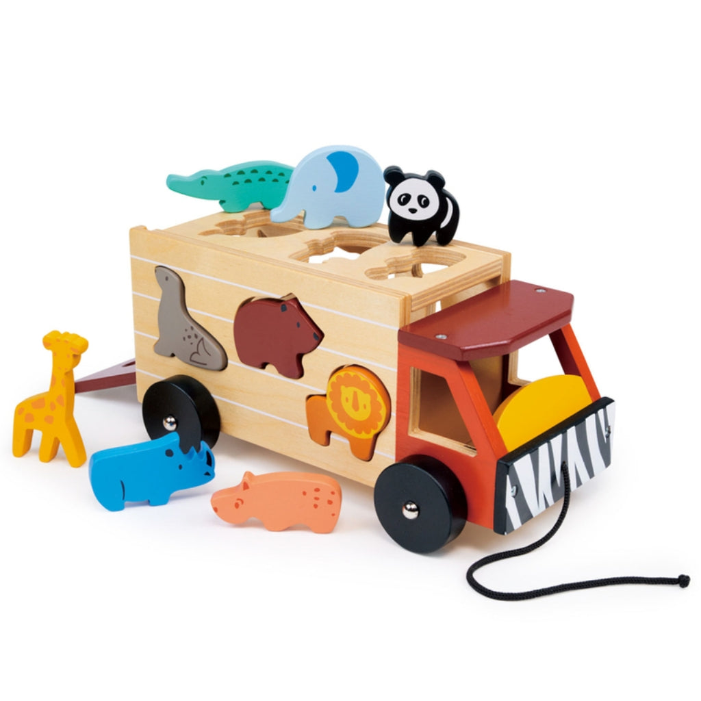 Educational Shape Sorting Safari Truck Toy for Toddlers - Wooden Animal Puzzle & Learning Activity for Kids - Perfect for Preschool Playtime & Early Childhood Development