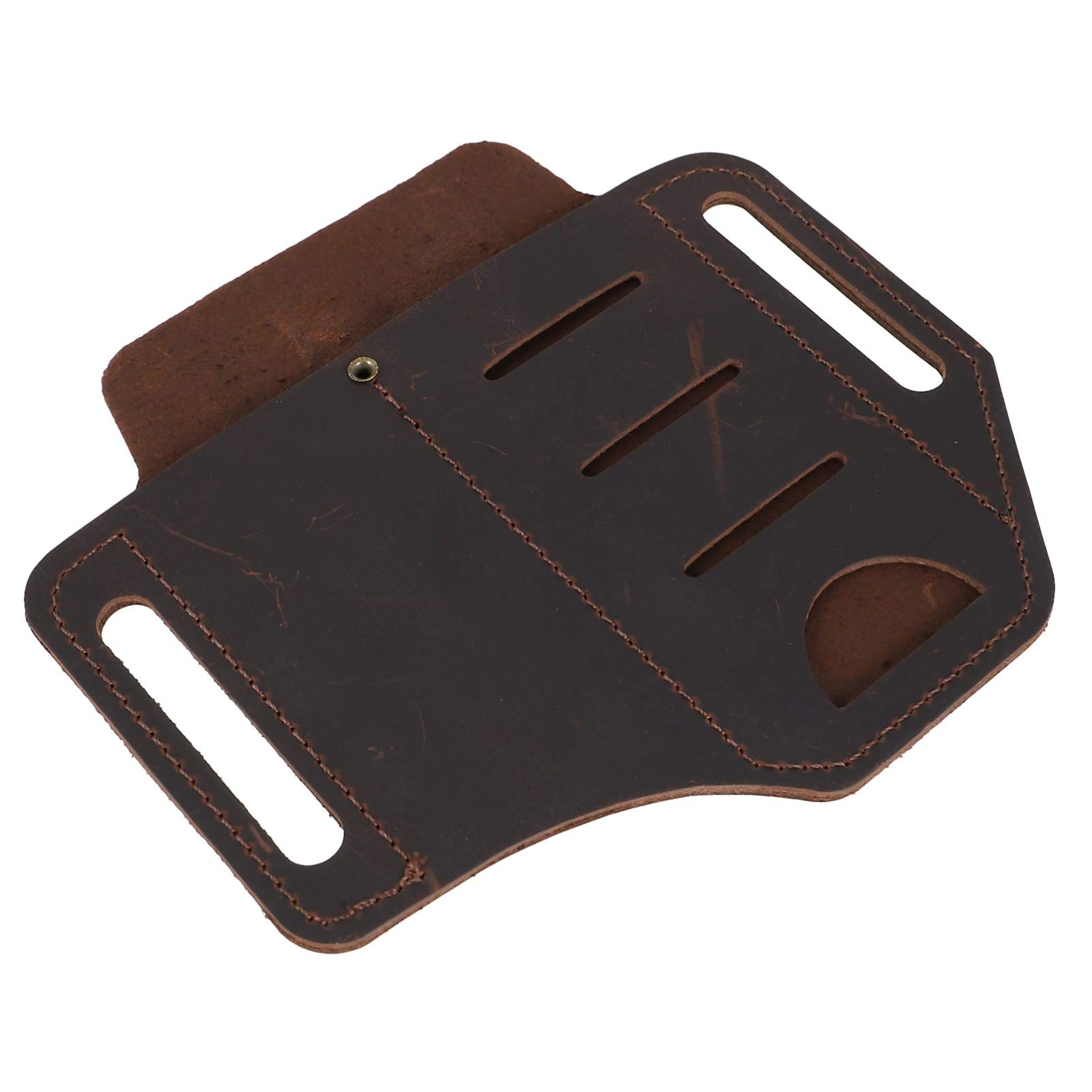 DOITOOL Leather Multitool Sheath Belt Pouch - EDC Pocket Organizer for Outdoor Hiking, Camping & Everyday Carry (EDC) - Durable Waist Bag for Tools, Knives & Gear
