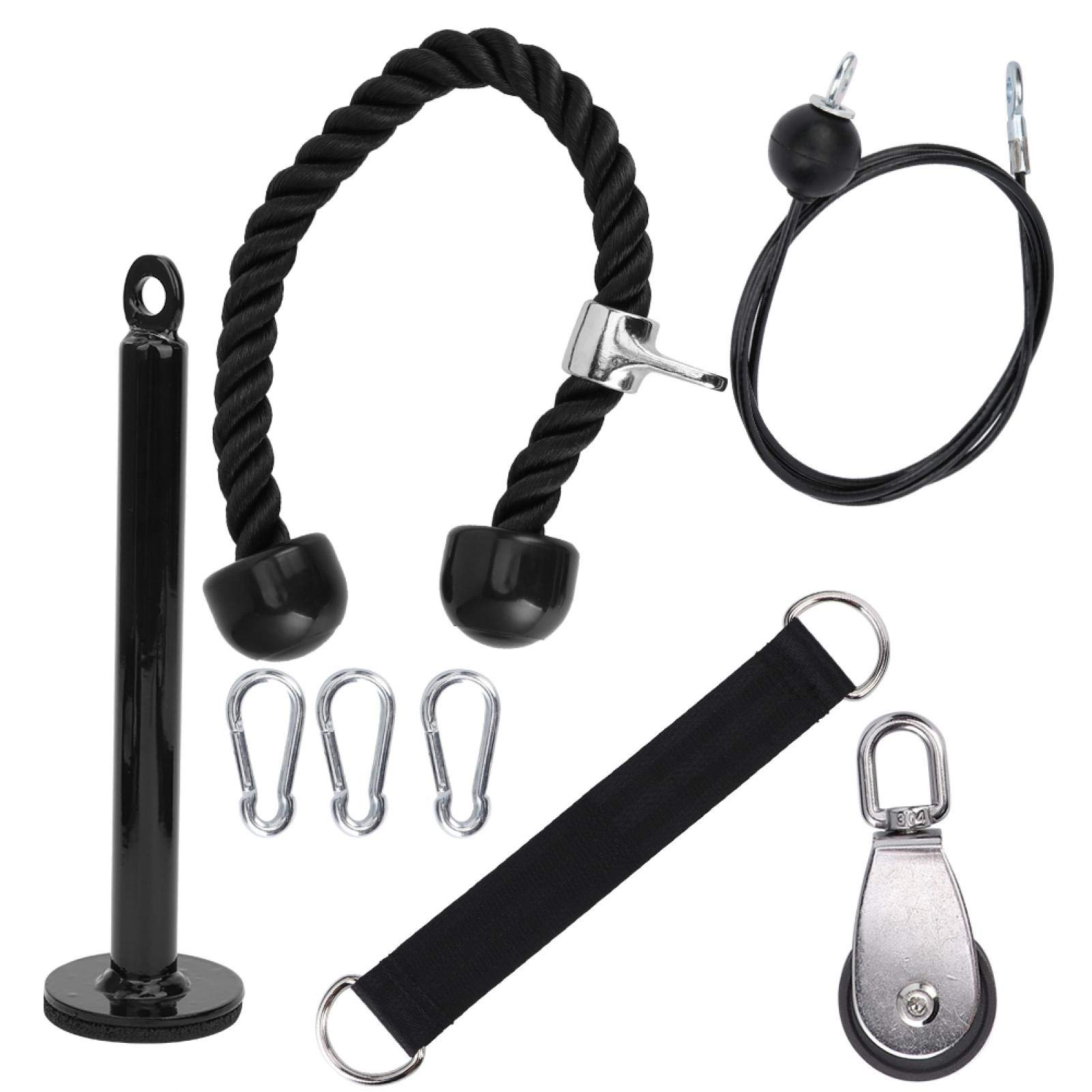EVTSCAN 8-Piece Portable Fitness Equipment Set - DIY Pulley Rope System for Arm Strength Training, Triceps Workout & Home Gym Accessories | Perfect for Home Workouts, Garage Gym & Full-Body Training